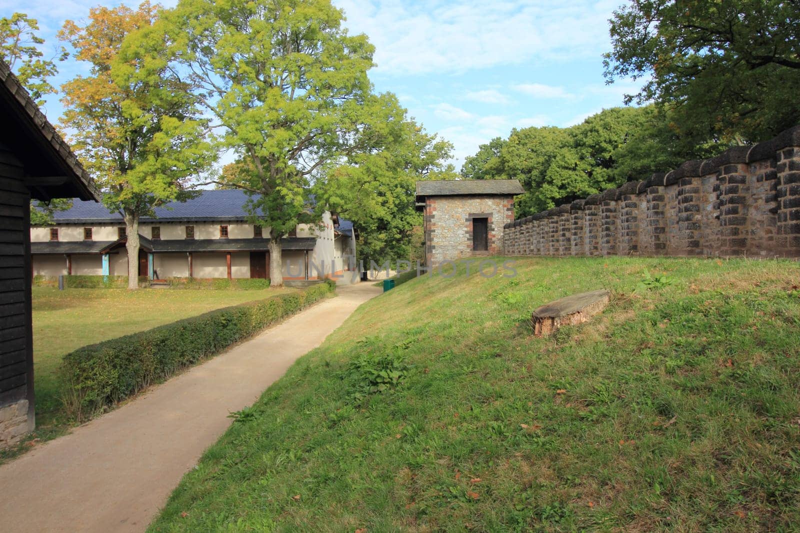 Bad Homburg, Germany October 14, 2016: The Saalburg is a Roman fort located on the main ridge of the Taunus, northwest of Bad Homburg, Hesse, Germany.Bad Homburg vor der Höhe, Deutschland 14. Oktober 2016: Die Saalburg ist ein auf dem Taunuskamm nordwestlich von Bad Homburg vor der Höhe gelegenes ehemaliges Kastell des römischen Limes