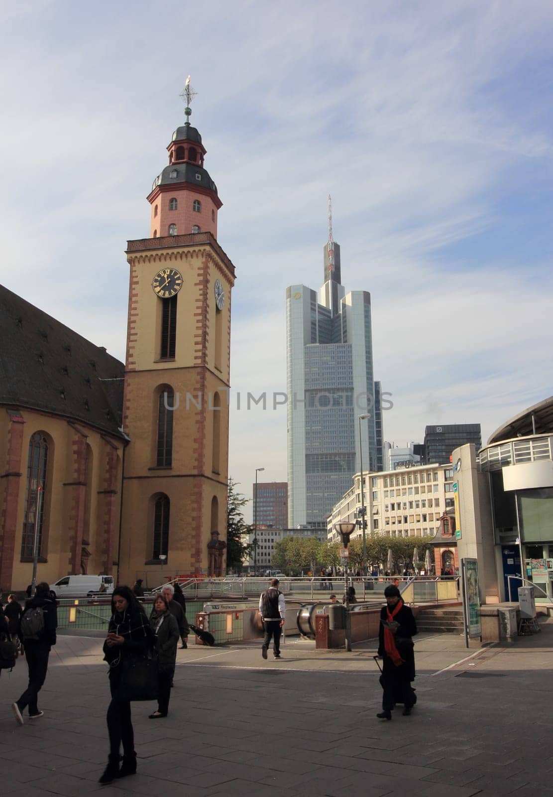 Frankfurt, Germany October 11, 2016: The skyscrapers of the financial district.