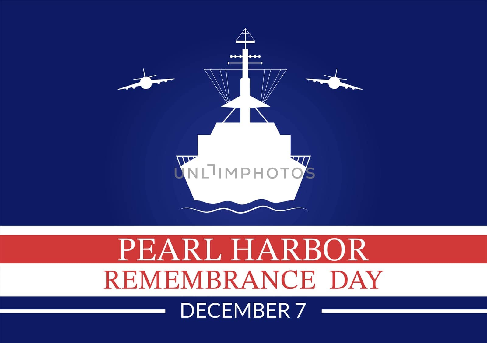 Happy Pearl Harbor Remembrance Day on December 7 Template Hand Drawn Cartoon Flat Illustration for National Memorial of Ceremony