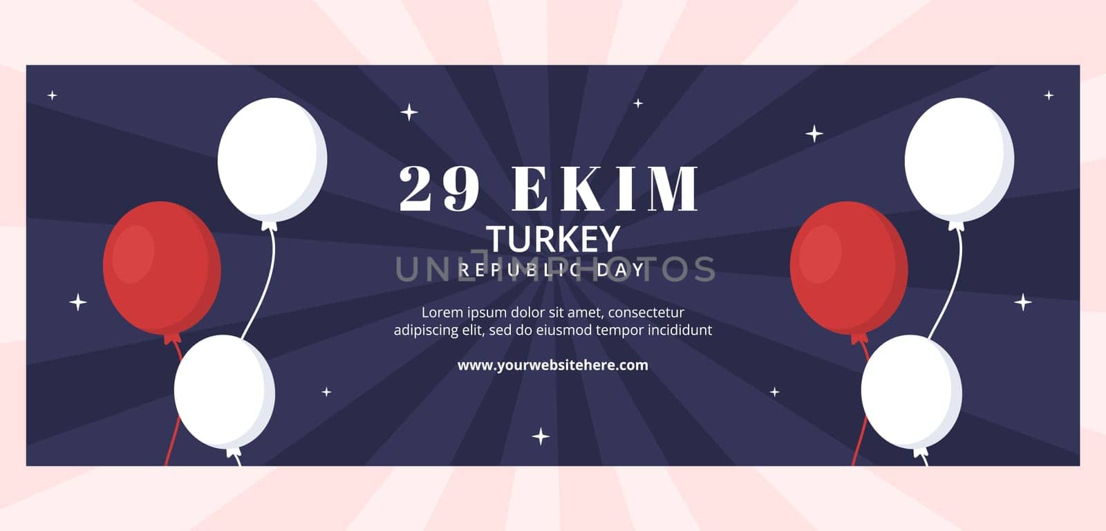 29 Ekim Turkey Republic Day Cover Template Hand Drawn Cartoon Flat Illustration