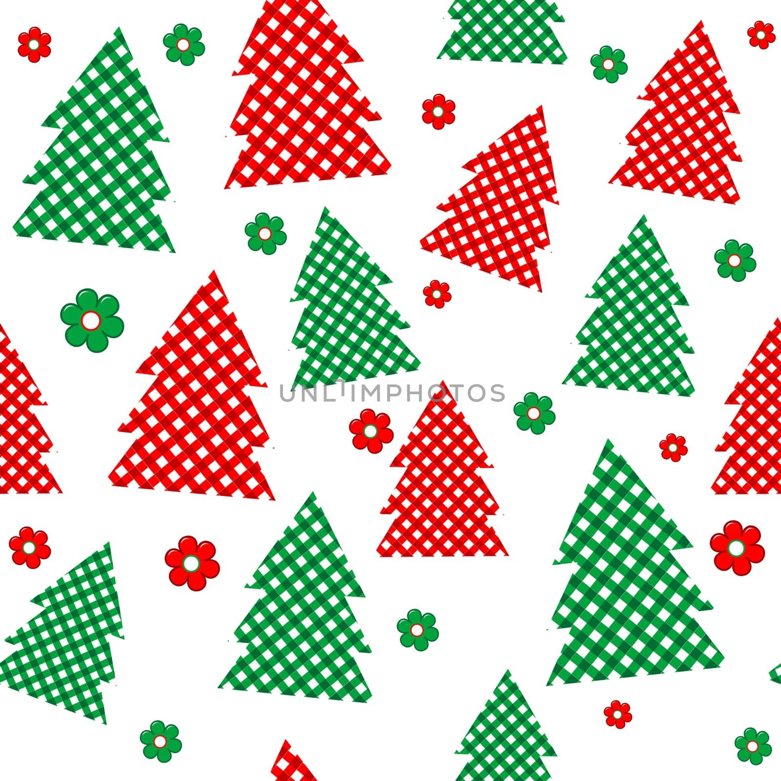 Tablecloth Christmas tree seamless pattern for wrapping paper or fabric