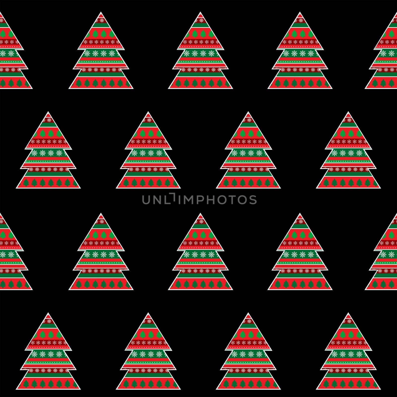 Christmas tree seamless pattern for wrapping paper or fabric