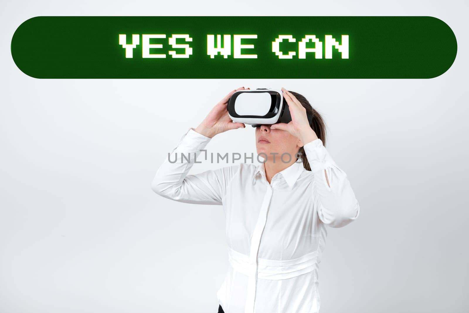 Text caption presenting Yes We Can, Word Written on Motivation to do something have the enough strength to keep going Important Message Presented On Notebook On Desk With Vintage Camera.