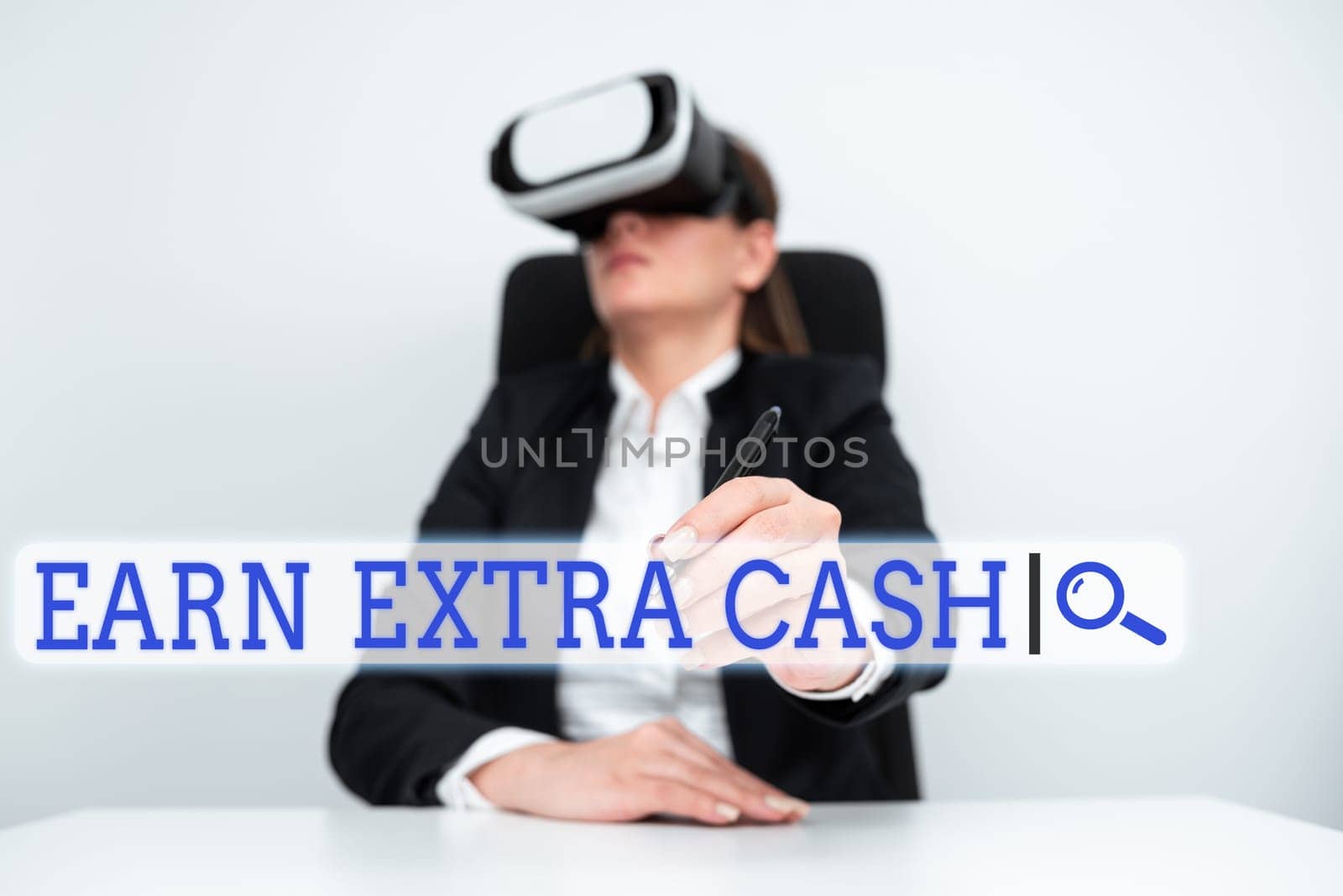 Text caption presenting Earn Extra Cash, Internet Concept Make additional money more incomes bonus revenue benefits Man Holding A Tablet Projecting A Camera Showing Creative Photography.