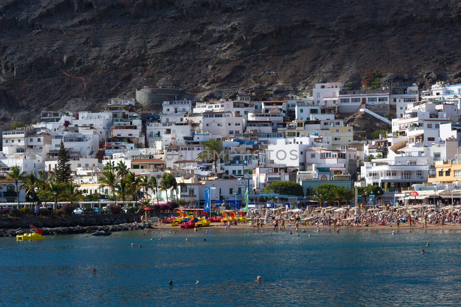 CRAN CANARIA, PUERTO DE MOGAN- NOVEMBER 15, 2019:.Puerto de Mogan town on the coast of Gran Canaria island, Spain