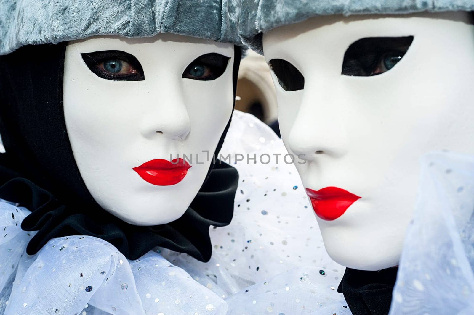 Venice, Italy - February 7 2018 - The Masks of carnival 2018. The Carnival of Venice (Italian: Carnevale di Venezia) is an annual festival held in Venice, Italy. The Carnival ends with the Christian celebration of Lent, forty days before Easter, on Shrove Tuesday (Martedì Grasso or Mardi Gras), the day before Ash Wednesday. The festival is world-famous for its elaborate masks.