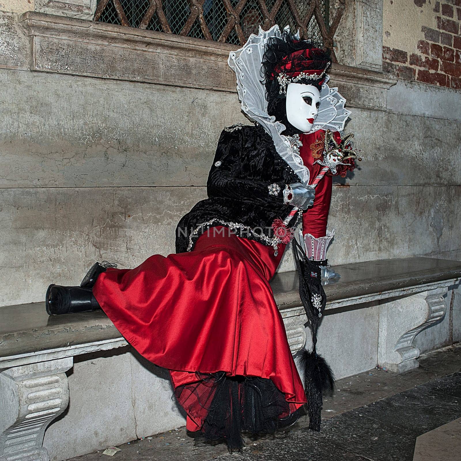 VENICE, ITALY - Febrary 6 2018: The masks of the Venice carnival 2018.