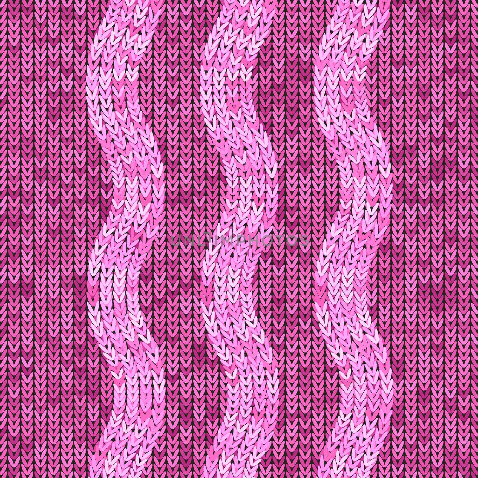 Stylish Knit. Pink Knitted Texture. Woolen Pullover Tricot Print. Winter Fabric Pattern.