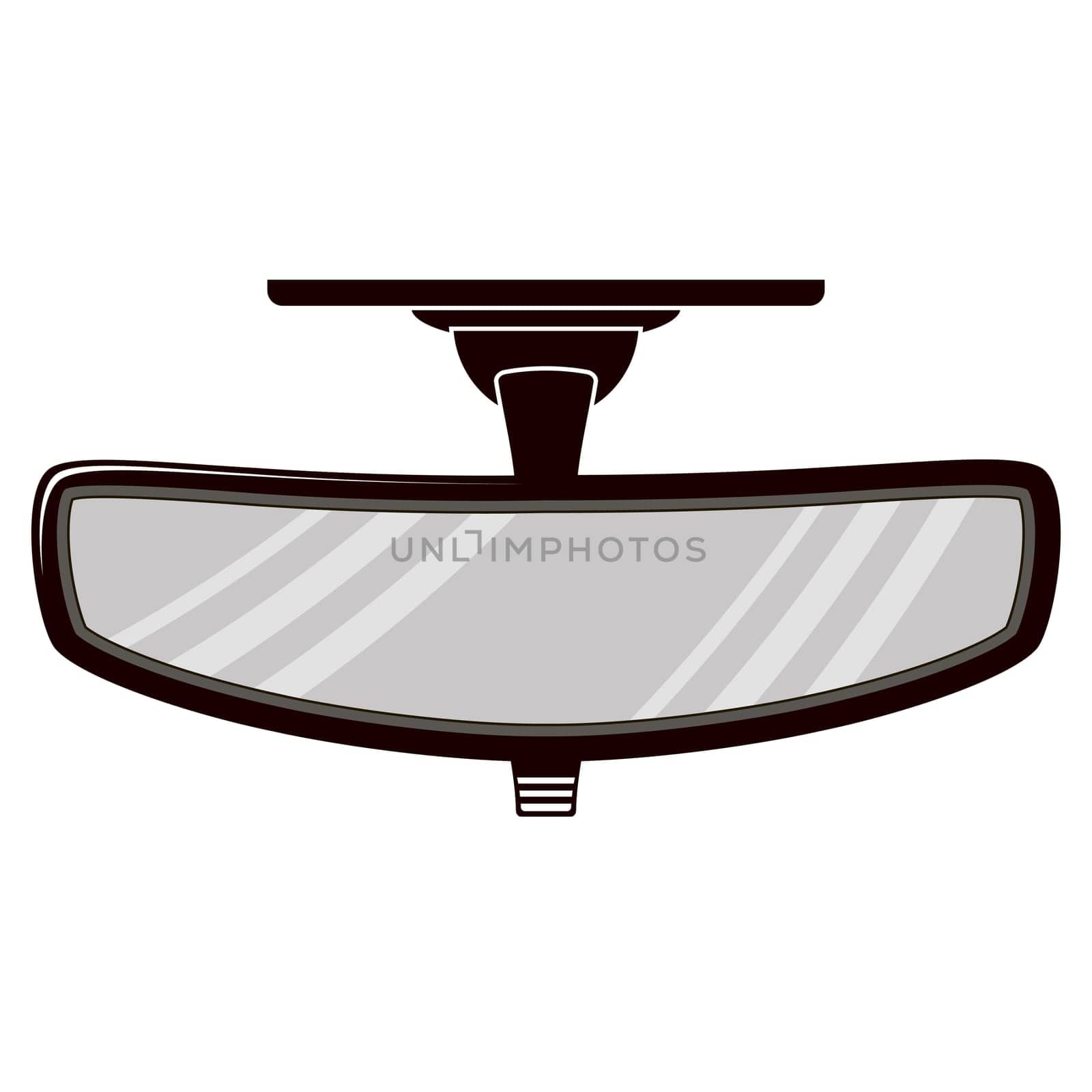 Modern mirror car icon view from inside illustration isolated on white background.