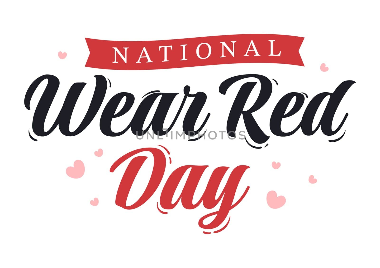 National Wear Red Day on February 7th Template Hand Drawn Cartoon Flat Illustration to inform Women Heart Disease Design