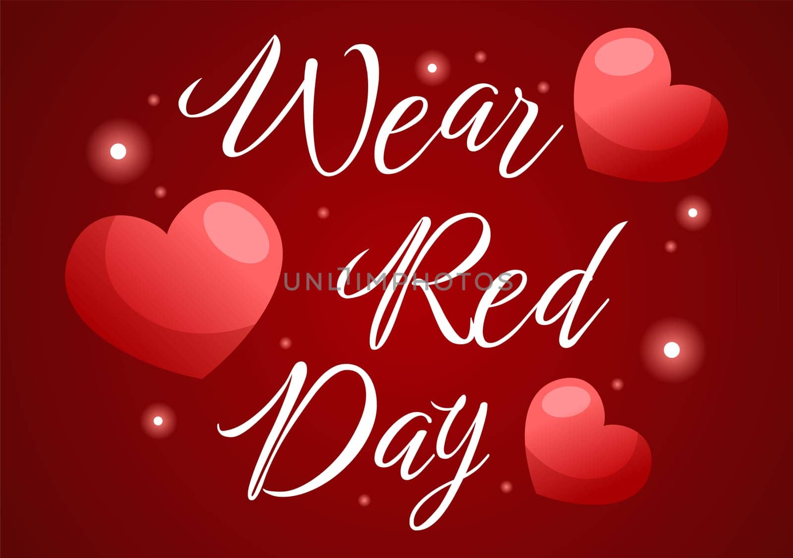 National Wear Red Day on February 7th Template Hand Drawn Cartoon Flat Illustration to inform Women Heart Disease Design