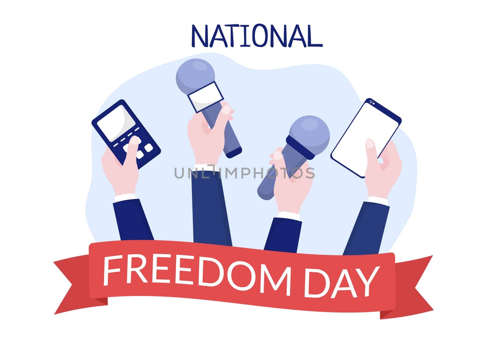 National Freedom Day Template Hand Drawn Cartoon Flat Illustration with American Flag and Hands Breaking a Handcuff Design