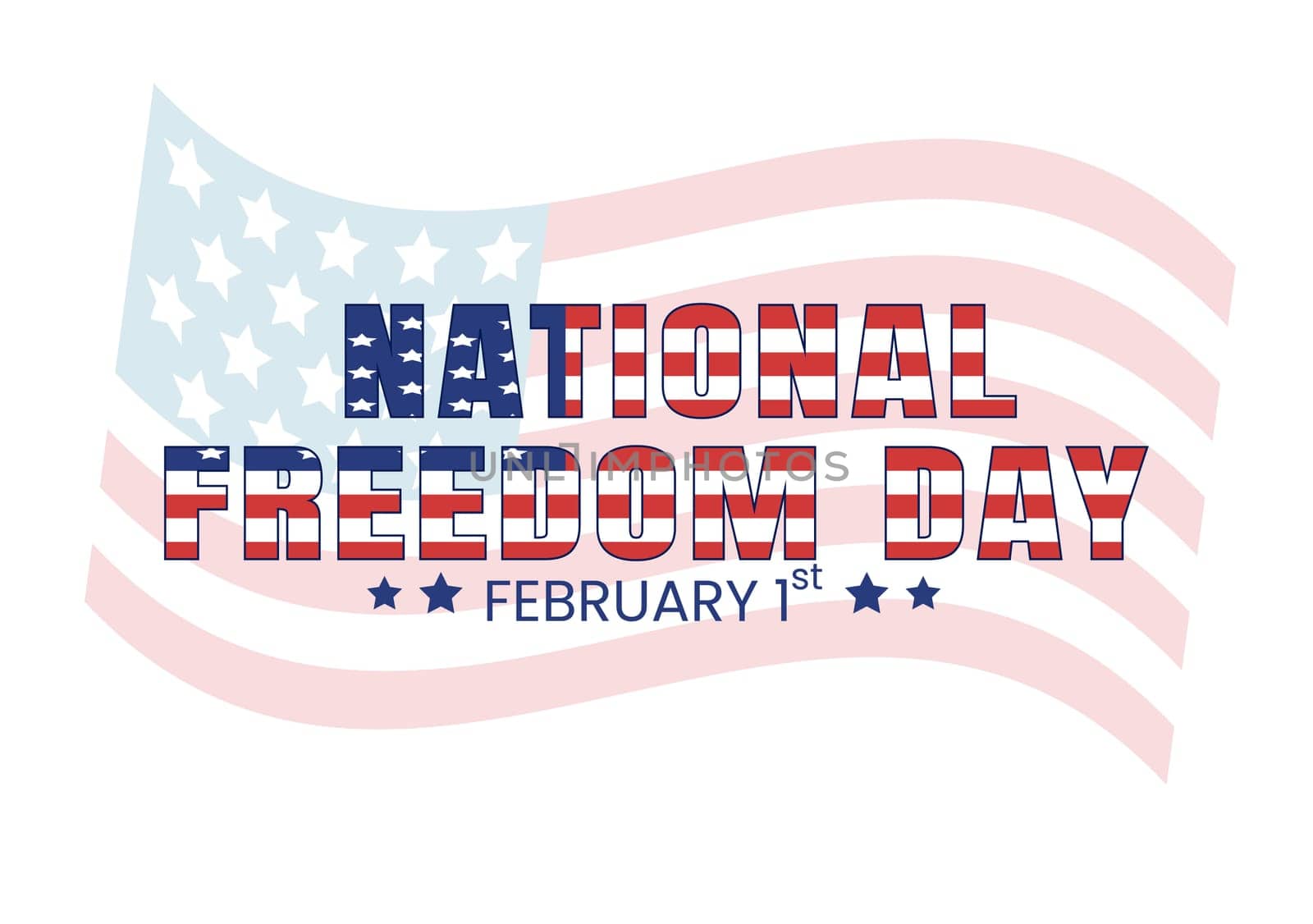 National Freedom Day Template Hand Drawn Cartoon Flat Illustration with American Flag and Hands Breaking a Handcuff Design