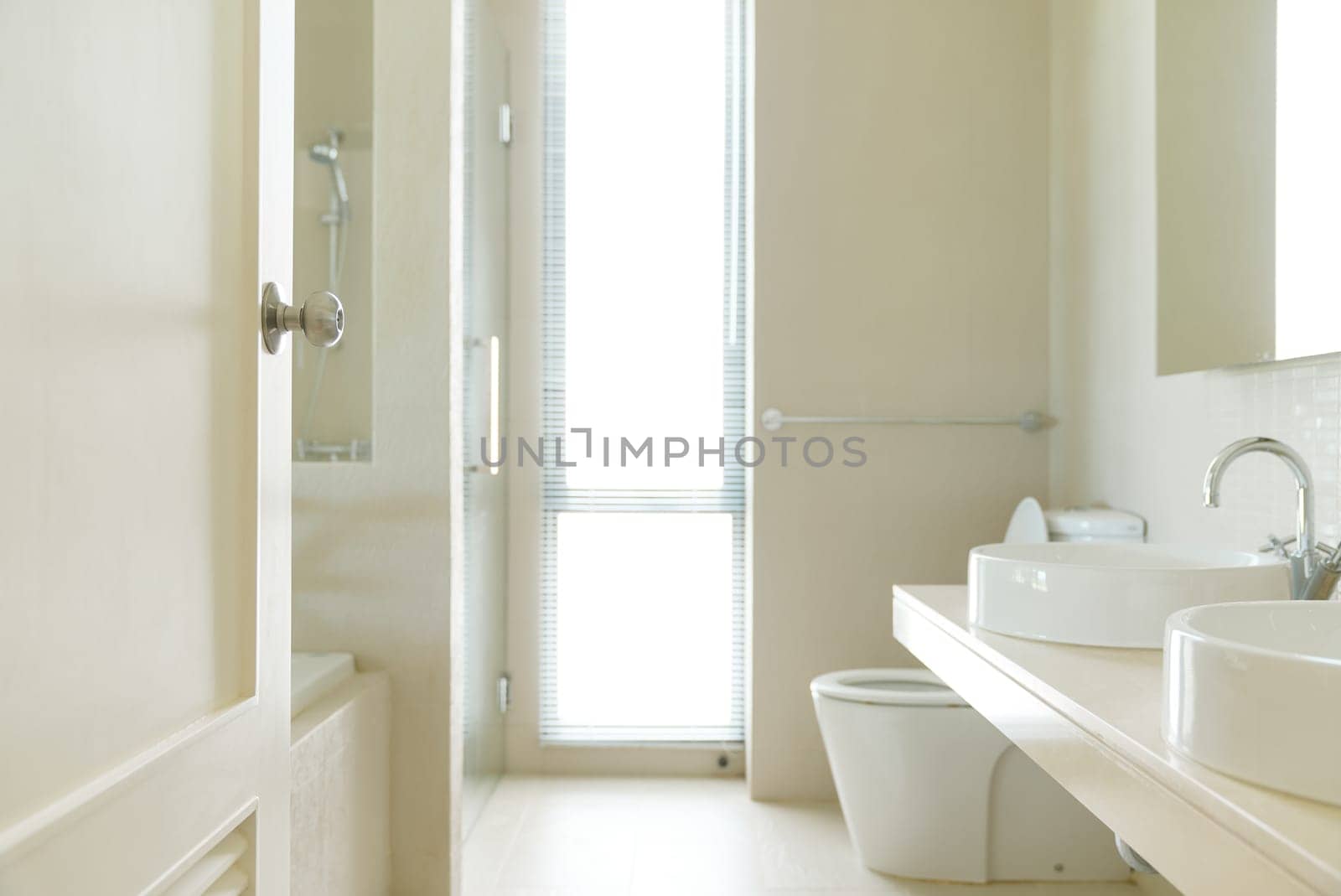 focus on the door open to toilet room