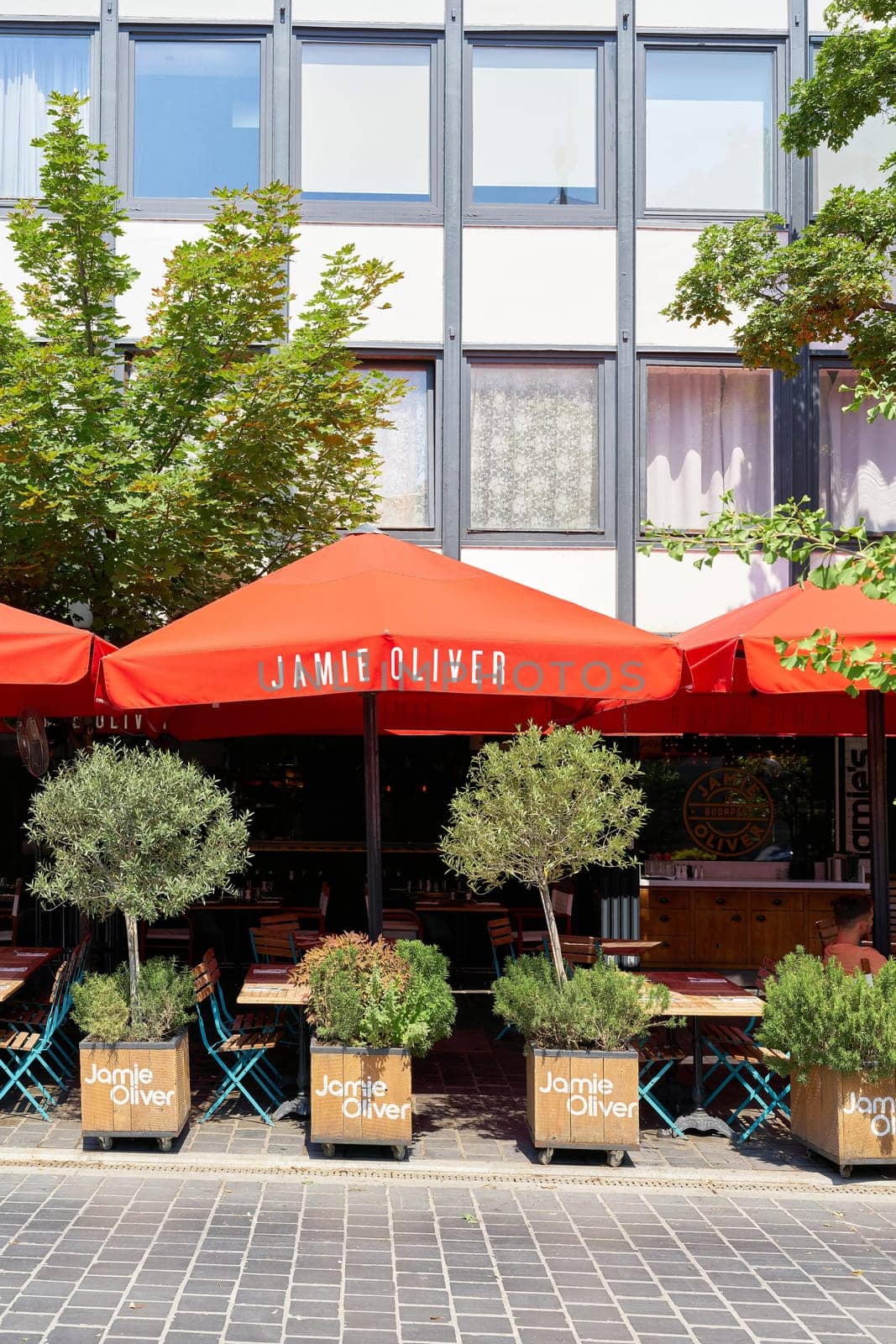 Jamie Oliver's Italian Budapest restaurant in downtown Budapest in the Buda district of Hungary