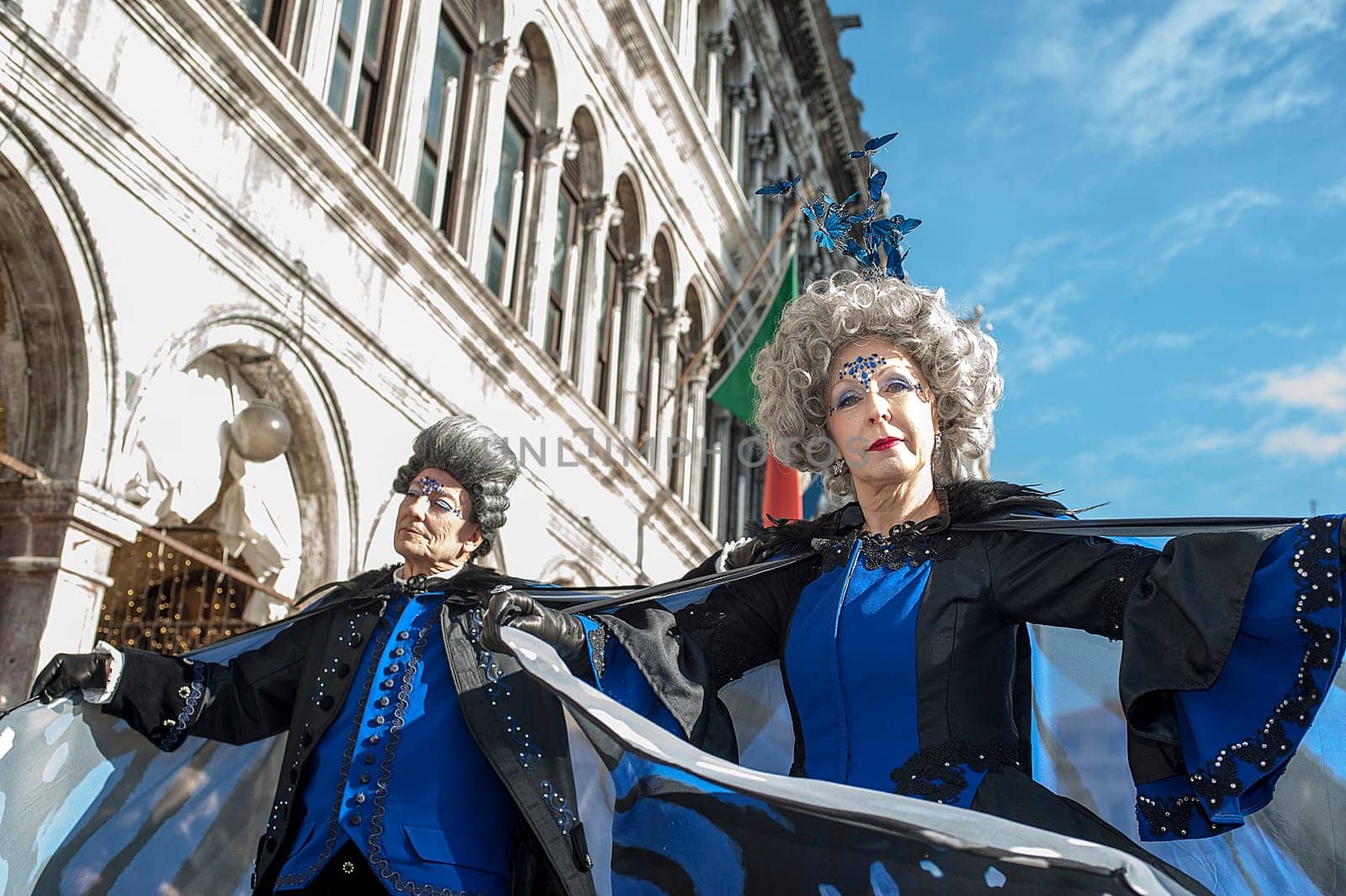 VENICE, ITALY - Febrary 23 2019: The masks of the Venice carnival 2019...............................