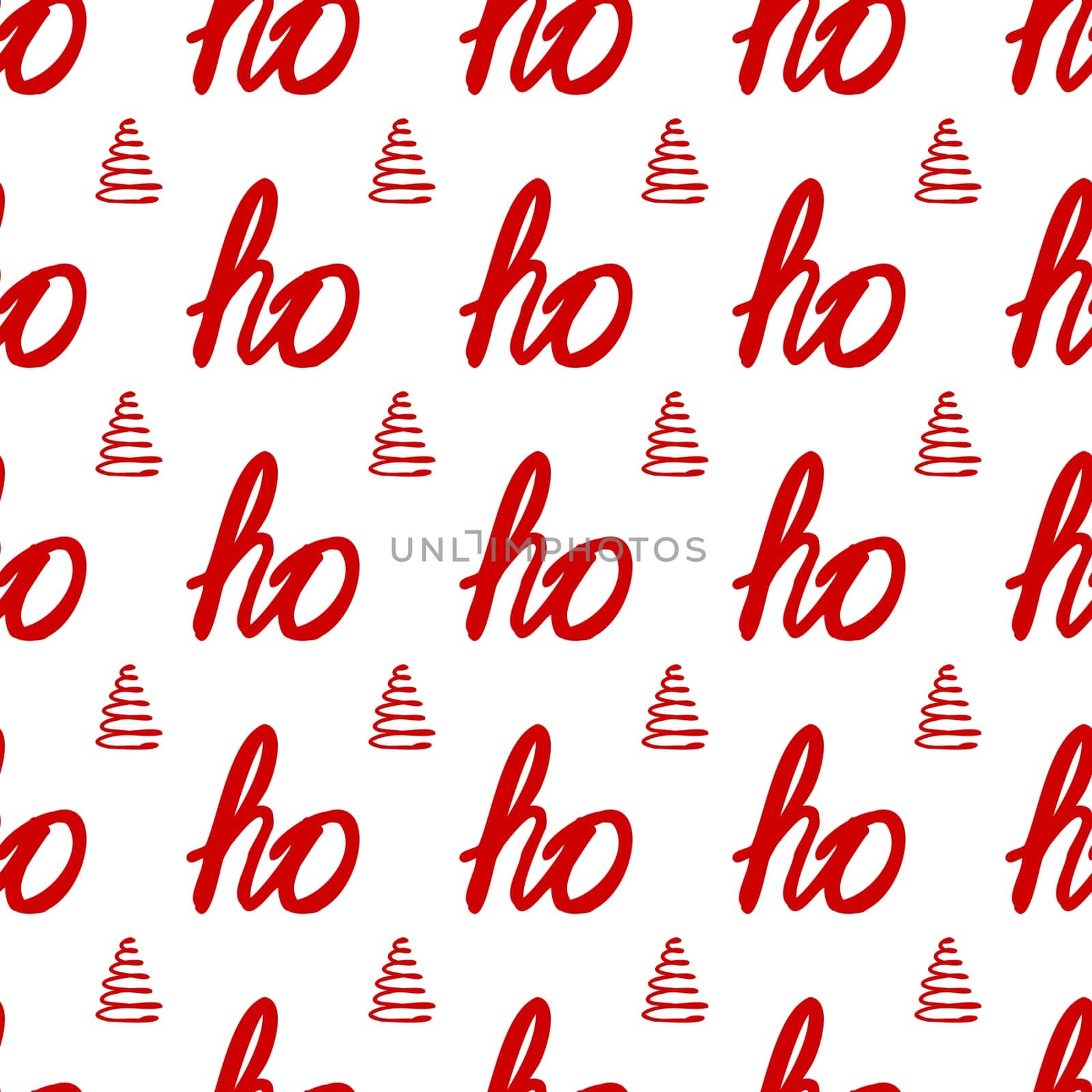 ho ho Christmas wrapping paper, seamless red Christmas pattern