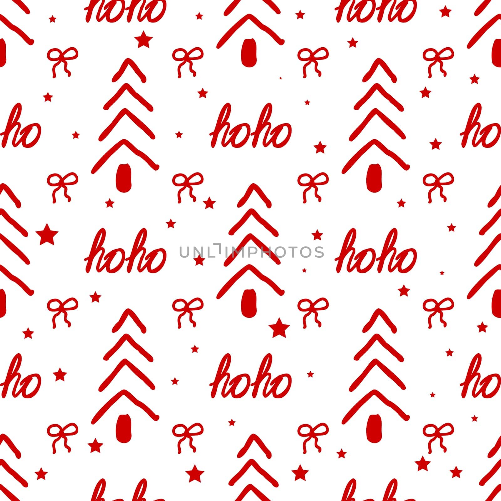 ho ho Christmas wrapping paper, seamless red Christmas pattern