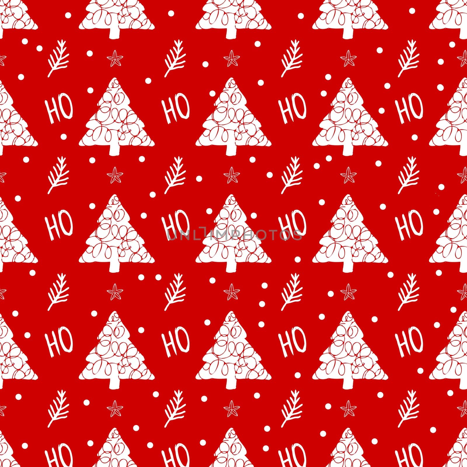 ho ho Christmas wrapping paper, seamless red Christmas pattern