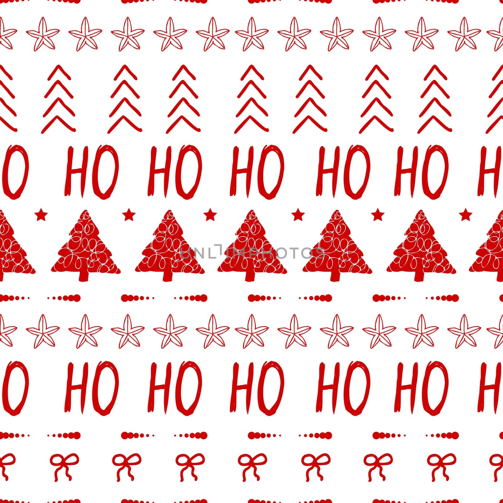 ho ho Christmas wrapping paper, seamless red Christmas pattern