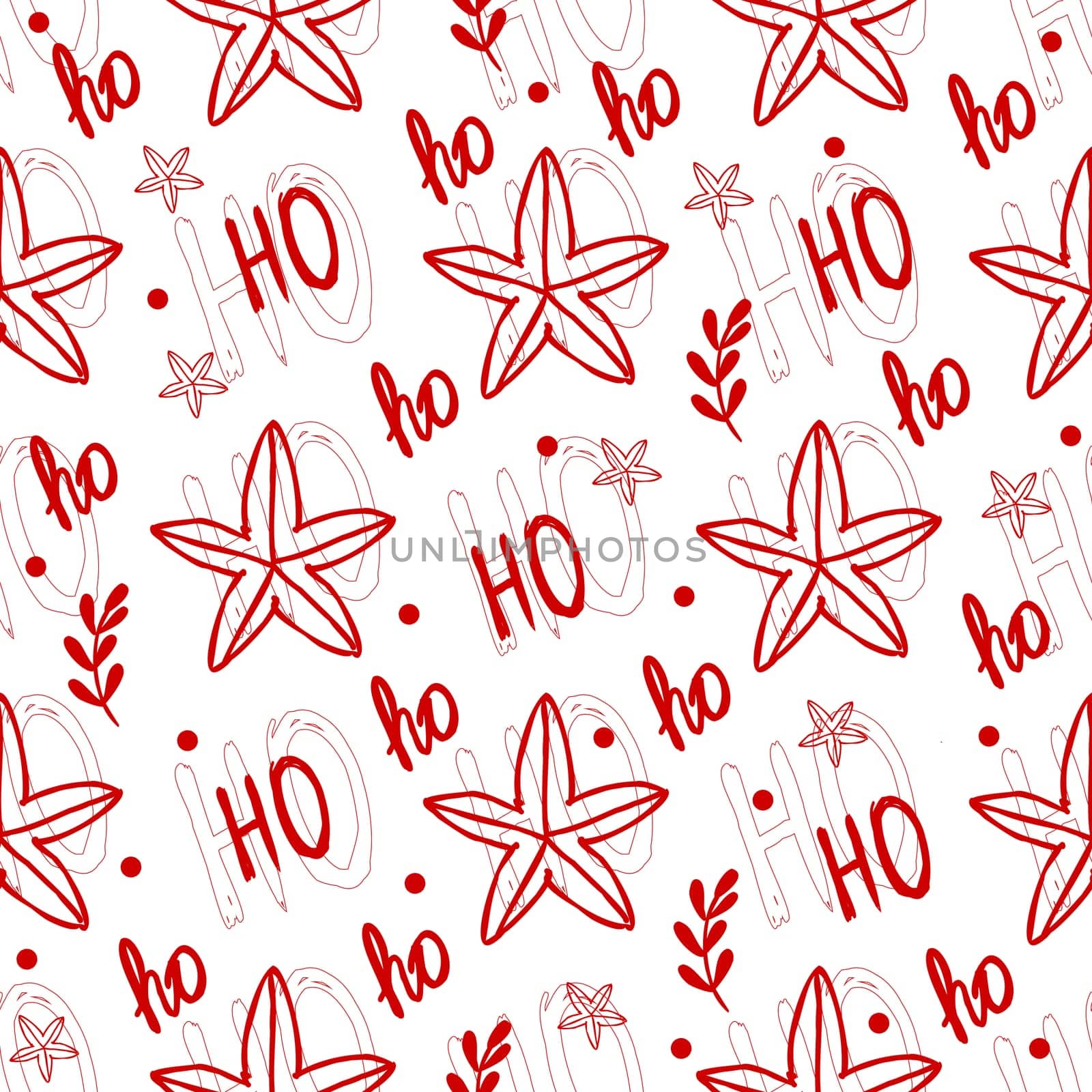 ho ho Christmas wrapping paper, seamless red Christmas pattern