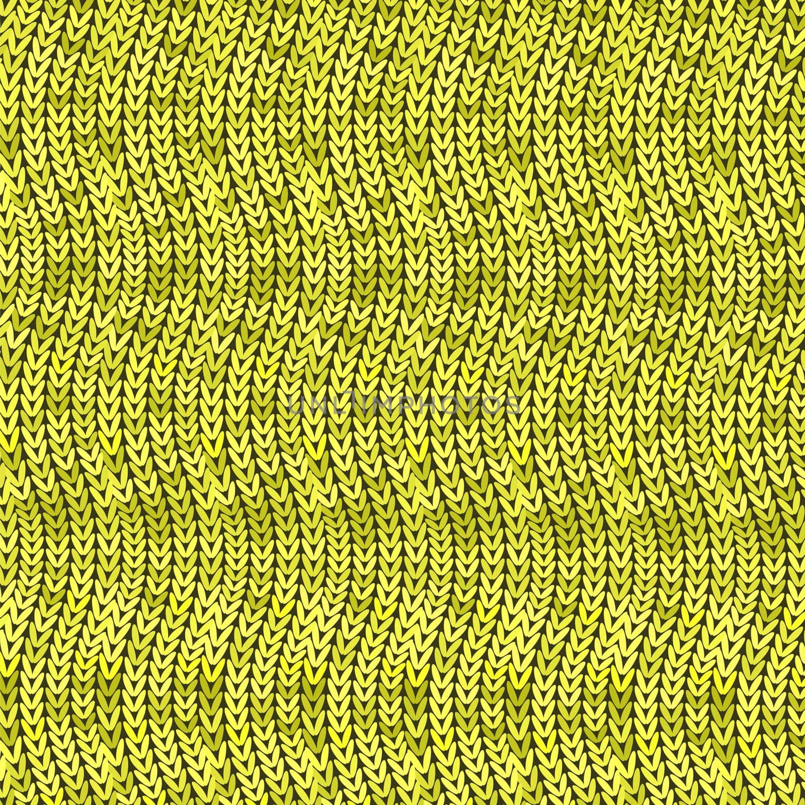 Stylish Knit. Yellow Knitted Texture. Woolen Pullover Tricot Print. Winter Fabric Pattern.