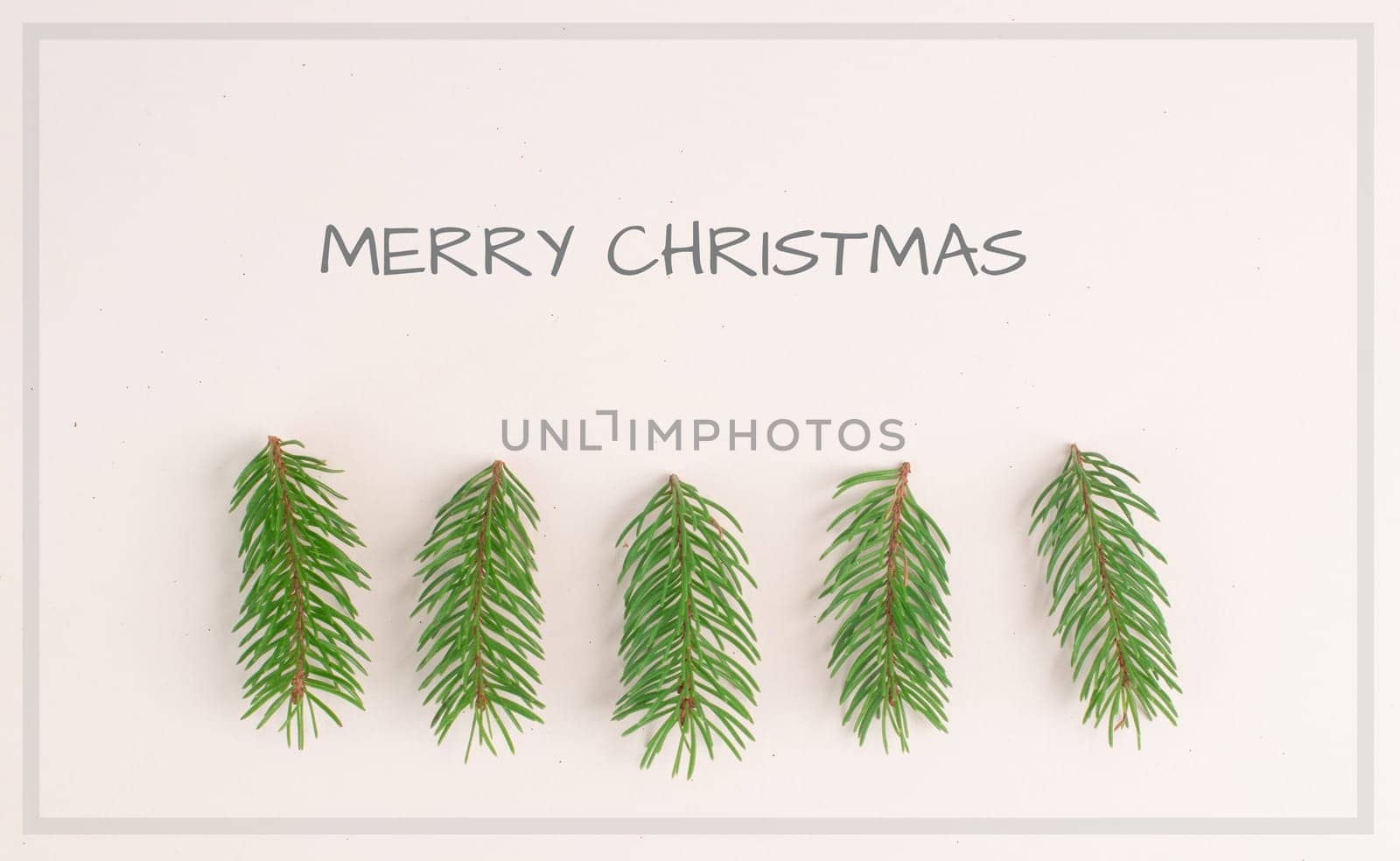 Christmas and new year holiday greeting card and background, winter landscape with fir trees, copy space for text