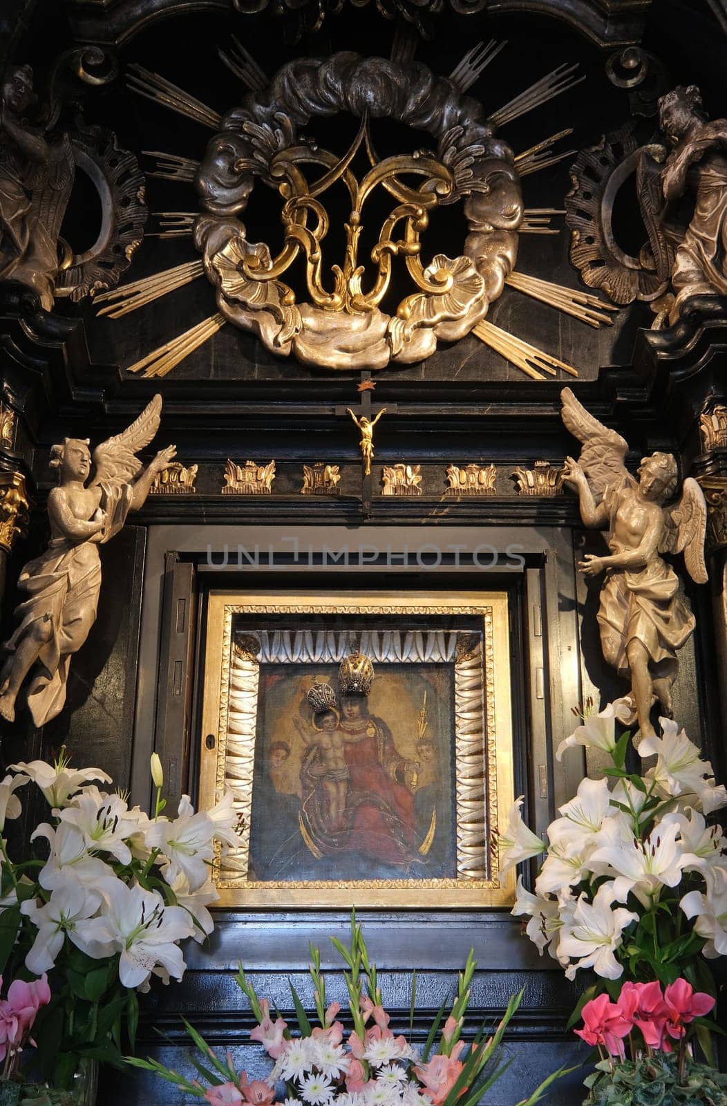 Altar of Our Lady of the Kamenita Vrata in the chapel of Our Lady of the Kamenita vrata (Stone Gate) in Zagreb, Croatia