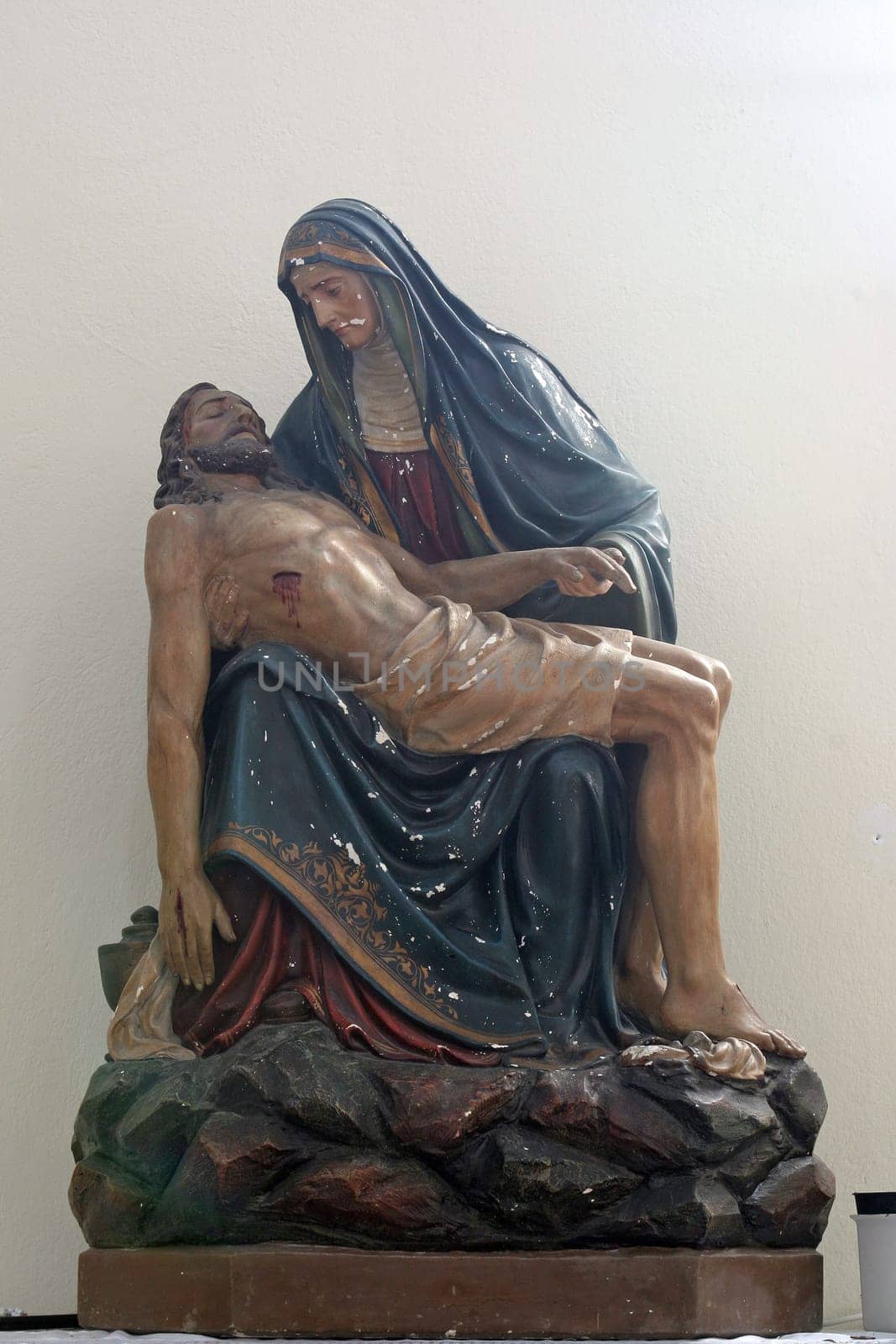 Our Lady of Sorrows, statue in the parish church of Saint Peter in Cara, Croatia