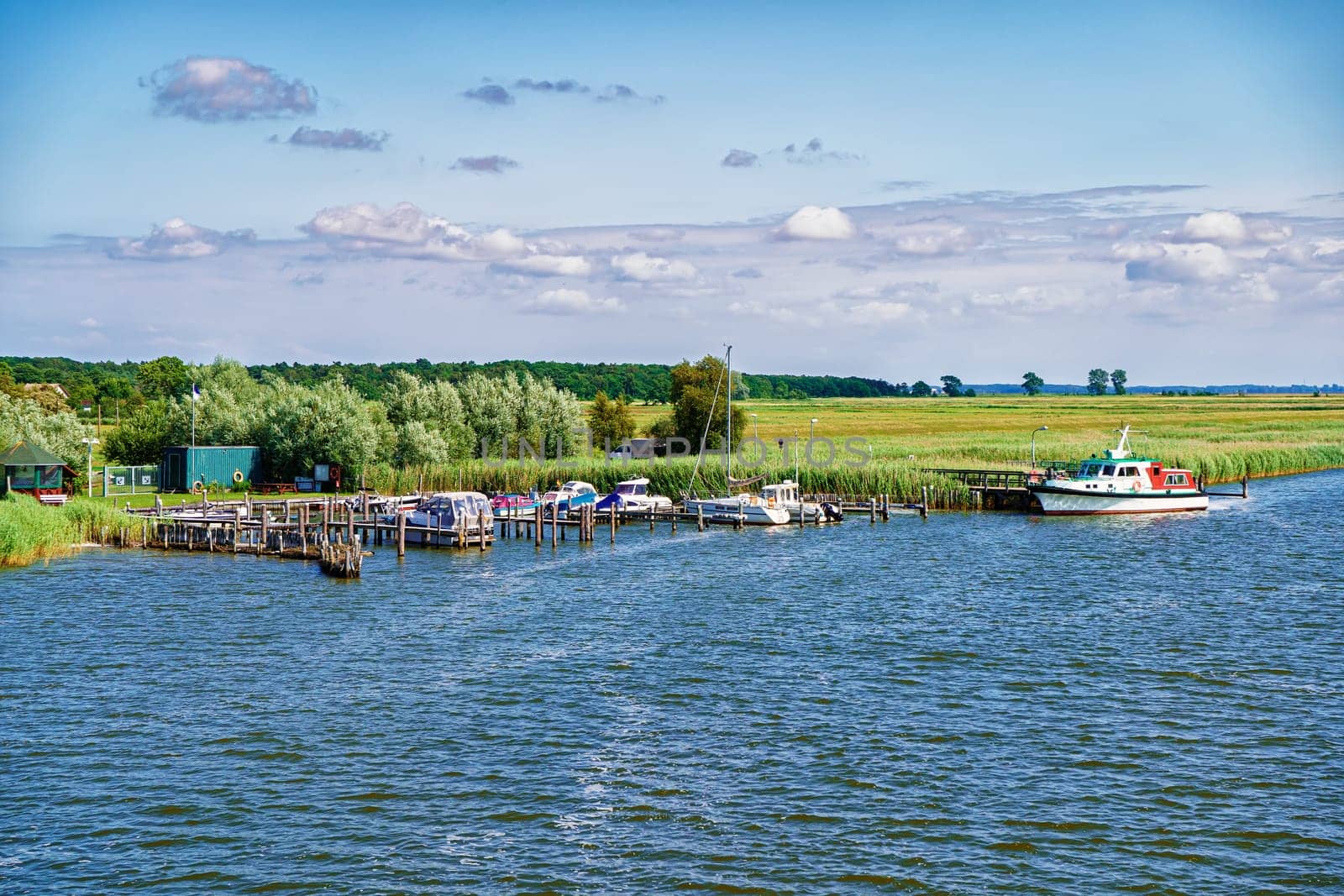Zingster Strom river at the port of Zingst, Fischland-Darß, Mecklenburg-West Pomerania, Germany