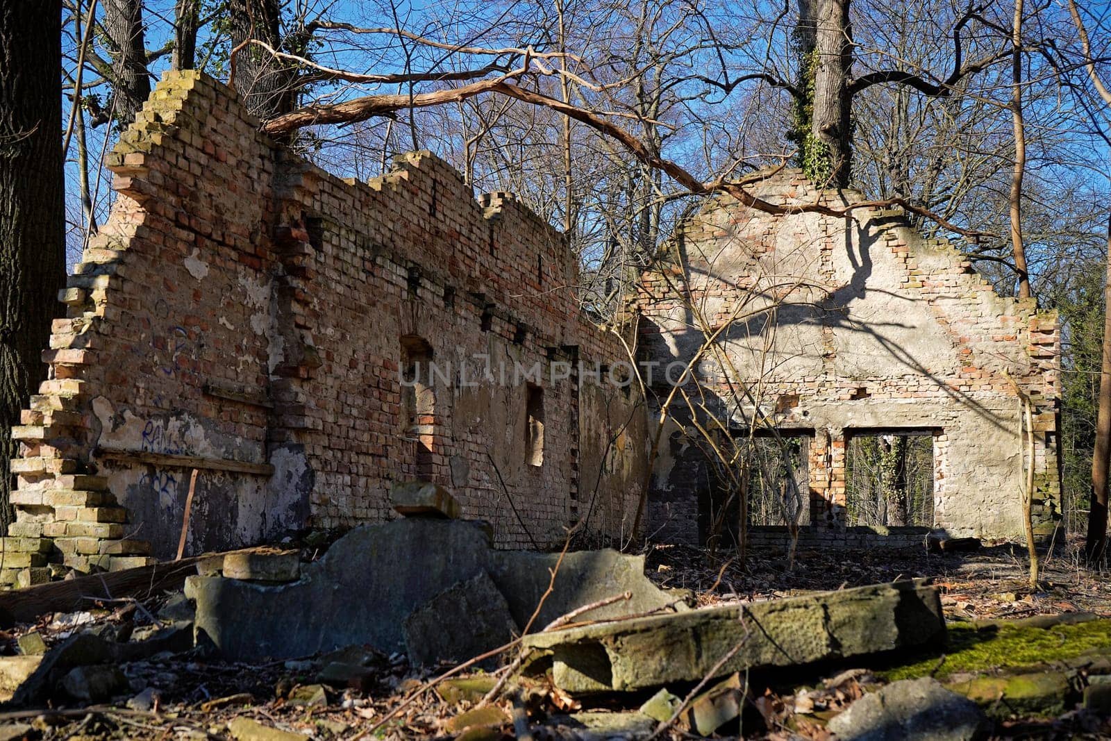 old dilapidated ruin of a villa