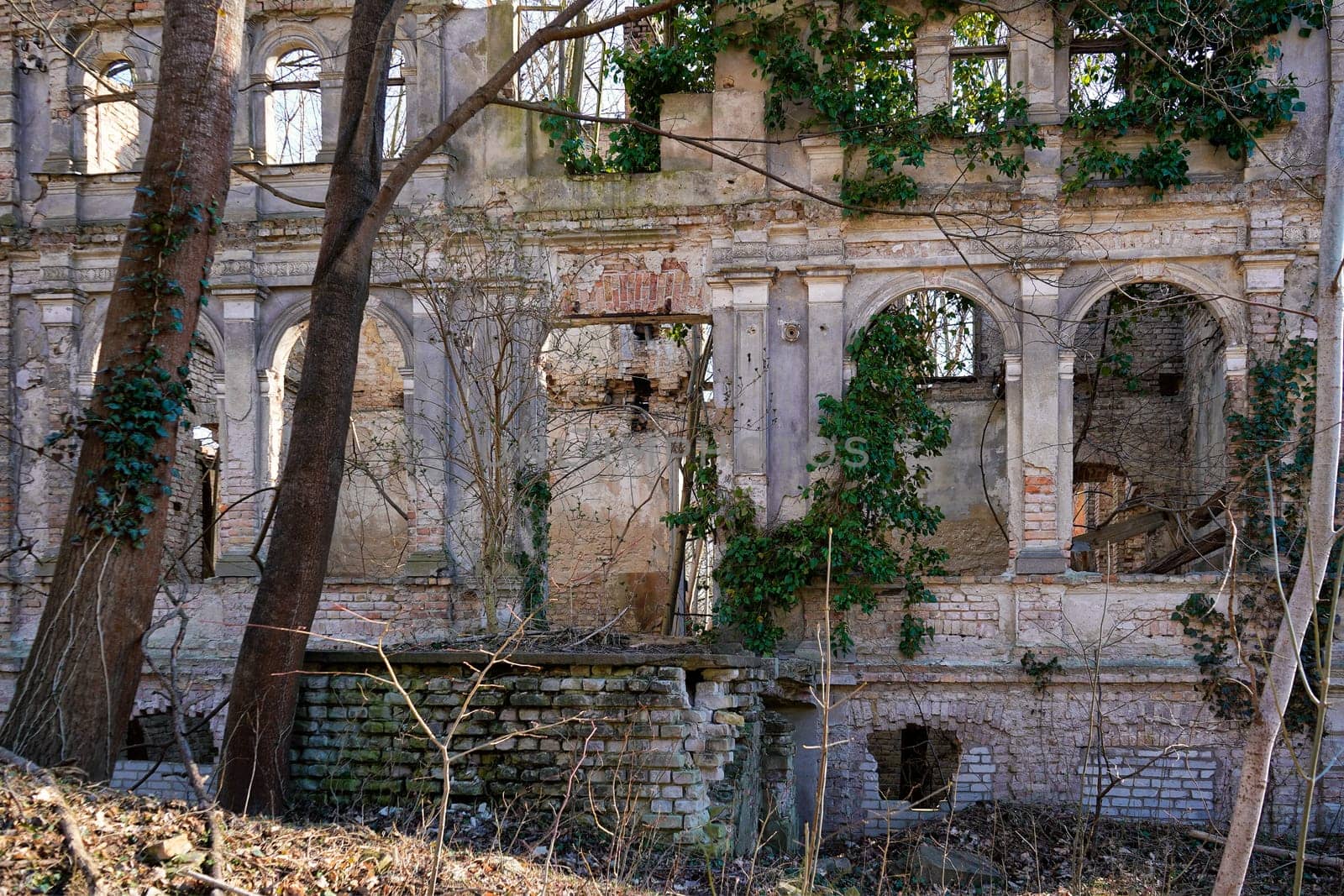 old dilapidated ruin of a villa