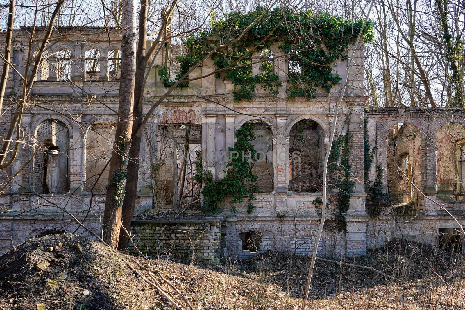 old dilapidated ruin of a villa