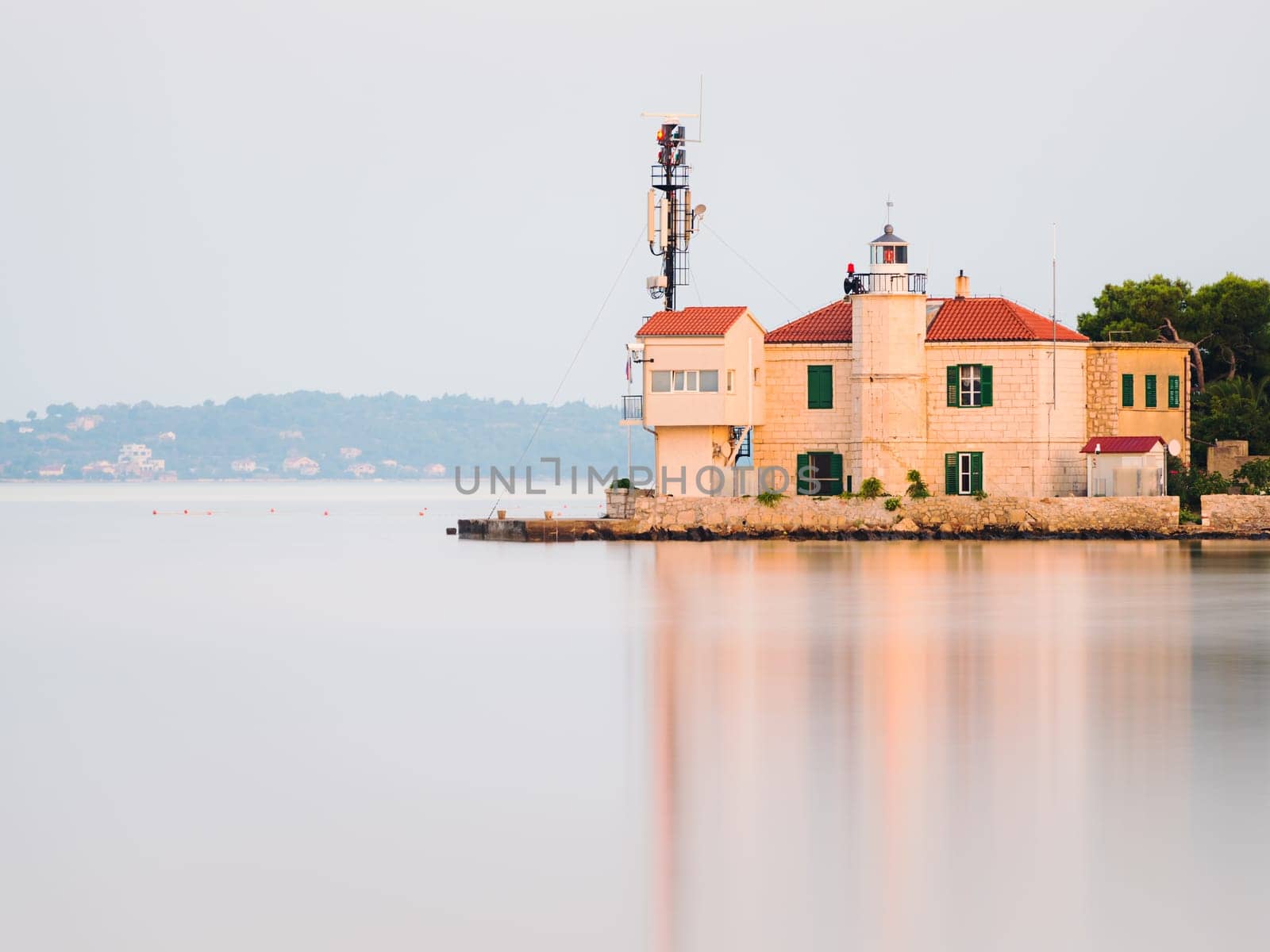Lighthouse at canal near sibenik croatia