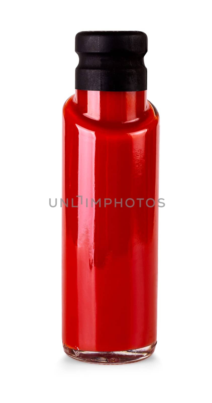 The Bottle of tomato juice isolated on white background