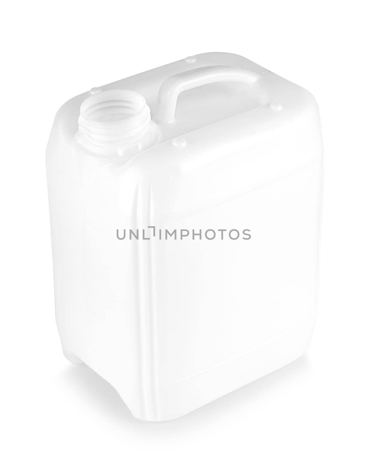 The White Plastic canister isolated  on white background