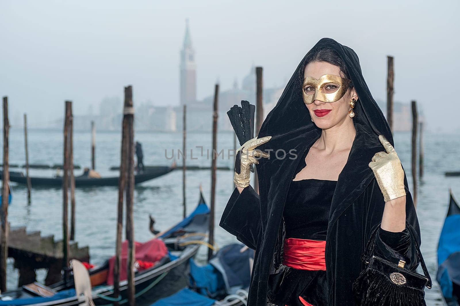 VENICE, ITALY - Febrary 21 2019: The masks of the Venice carnival 2019.