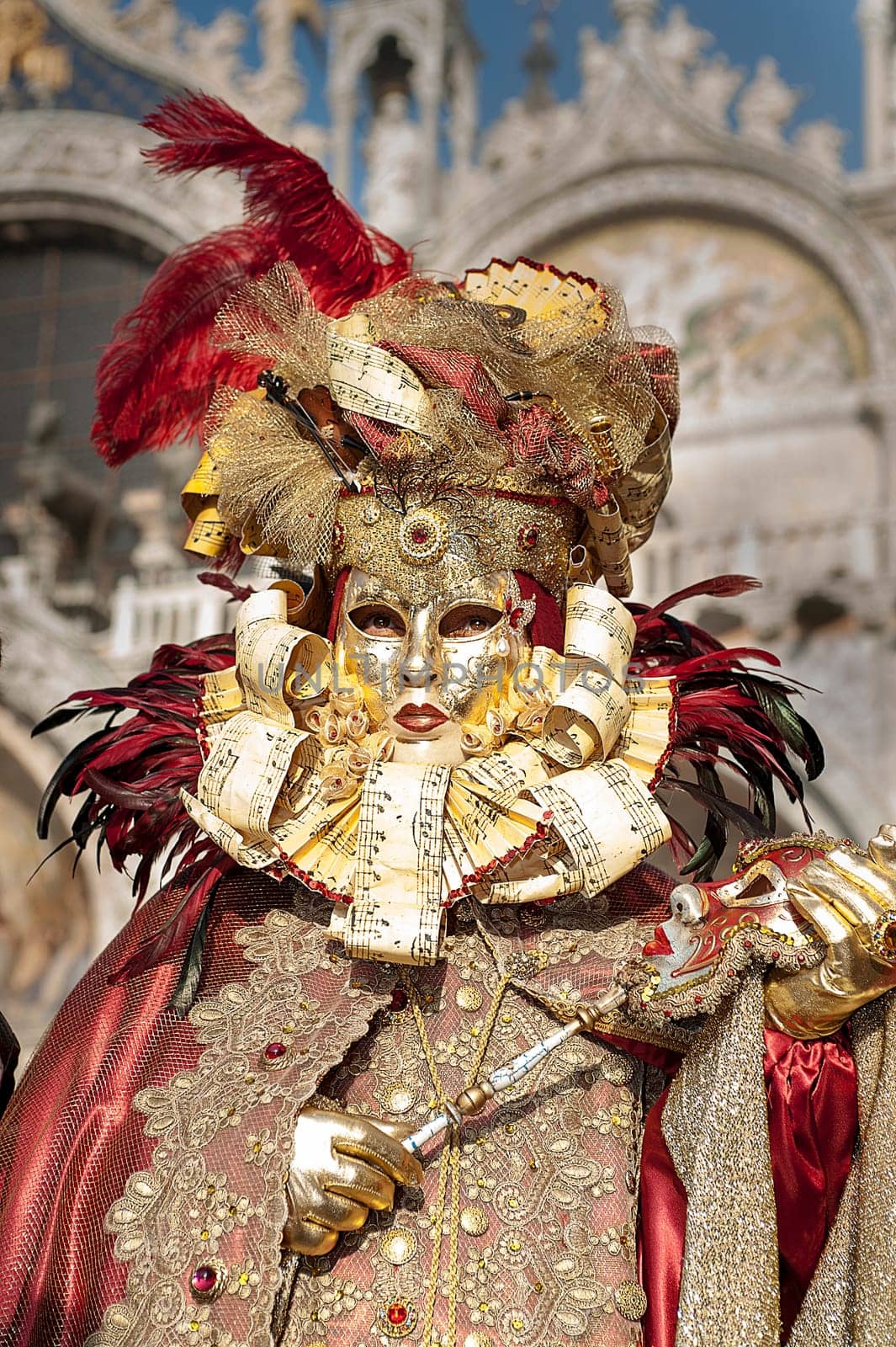 VENICE, ITALY - Febrary 22 2019: The masks of the Venice carnival 2019