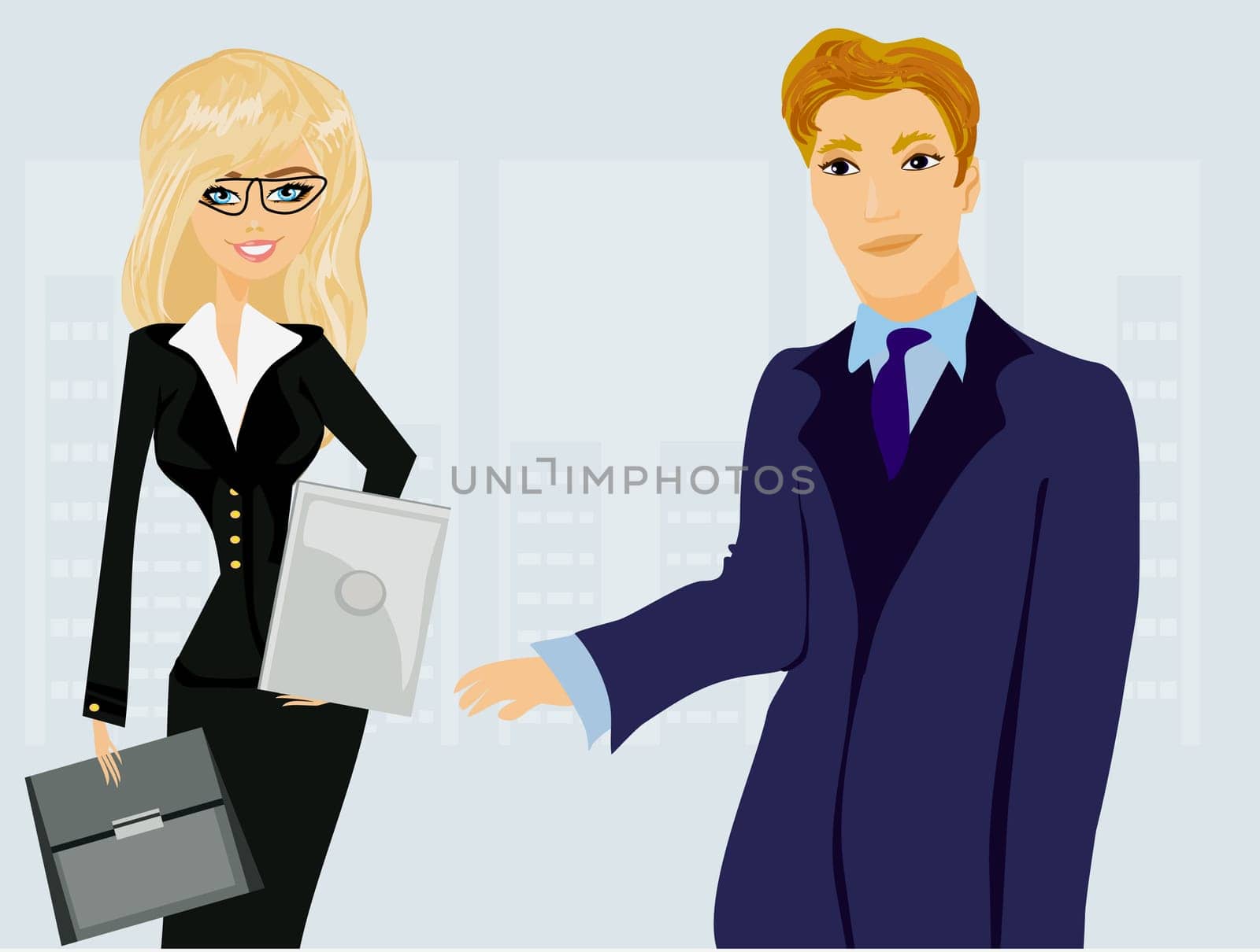 Formally dressed people in office,  business meeting