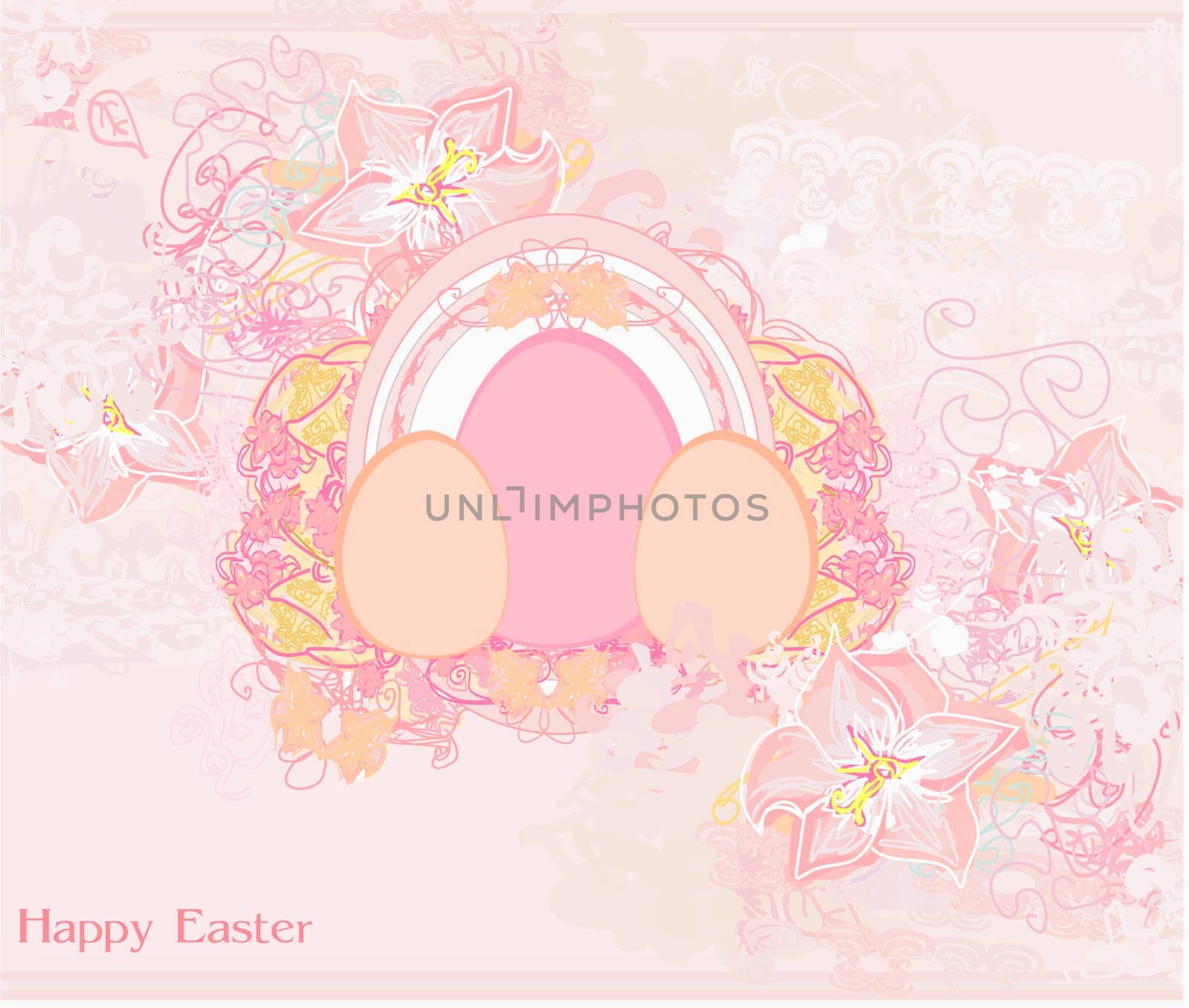 Easter Egg On floral Background