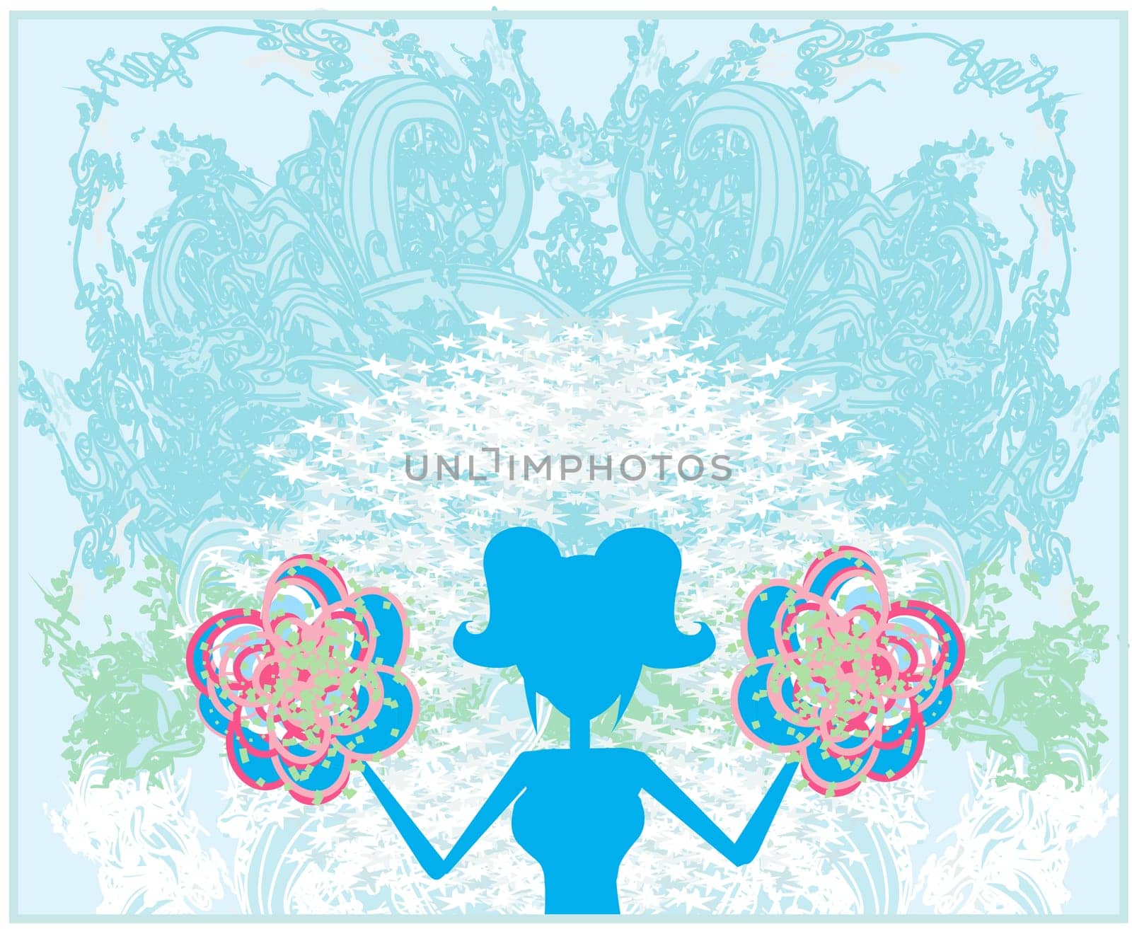 Abstract cheerleader girl poster