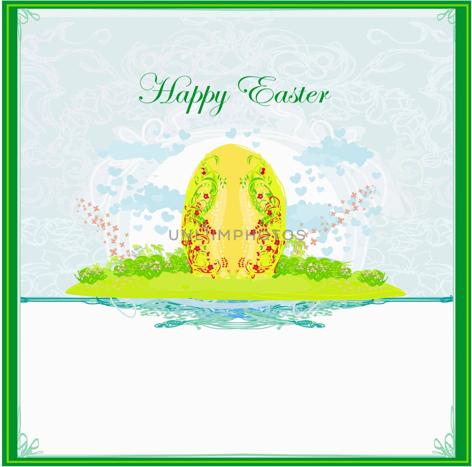 Easter Egg On floral Background