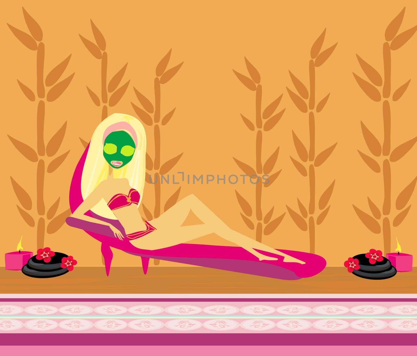 pretty girl enjoying elegant spa