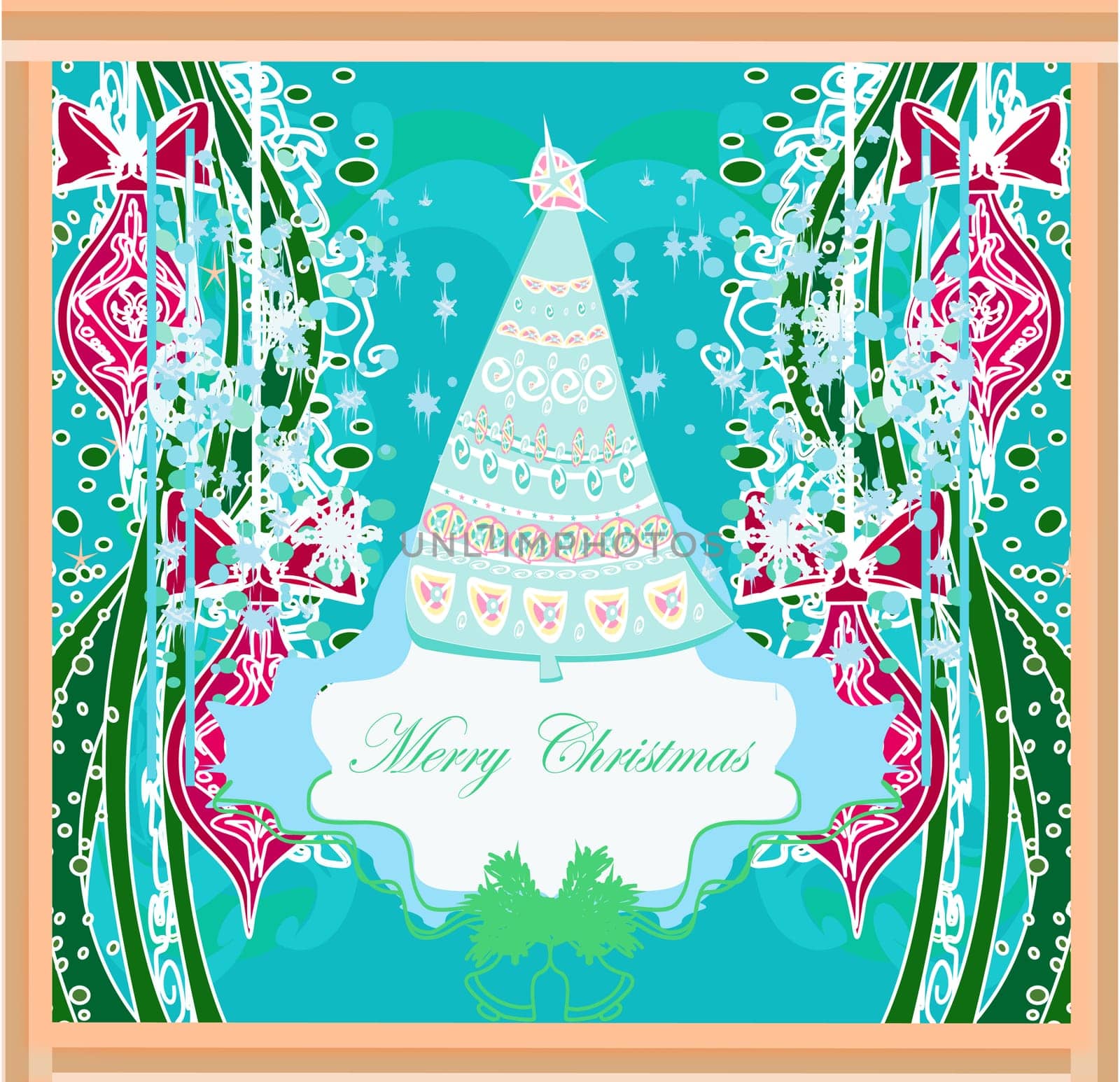 Abstract christmas tree card