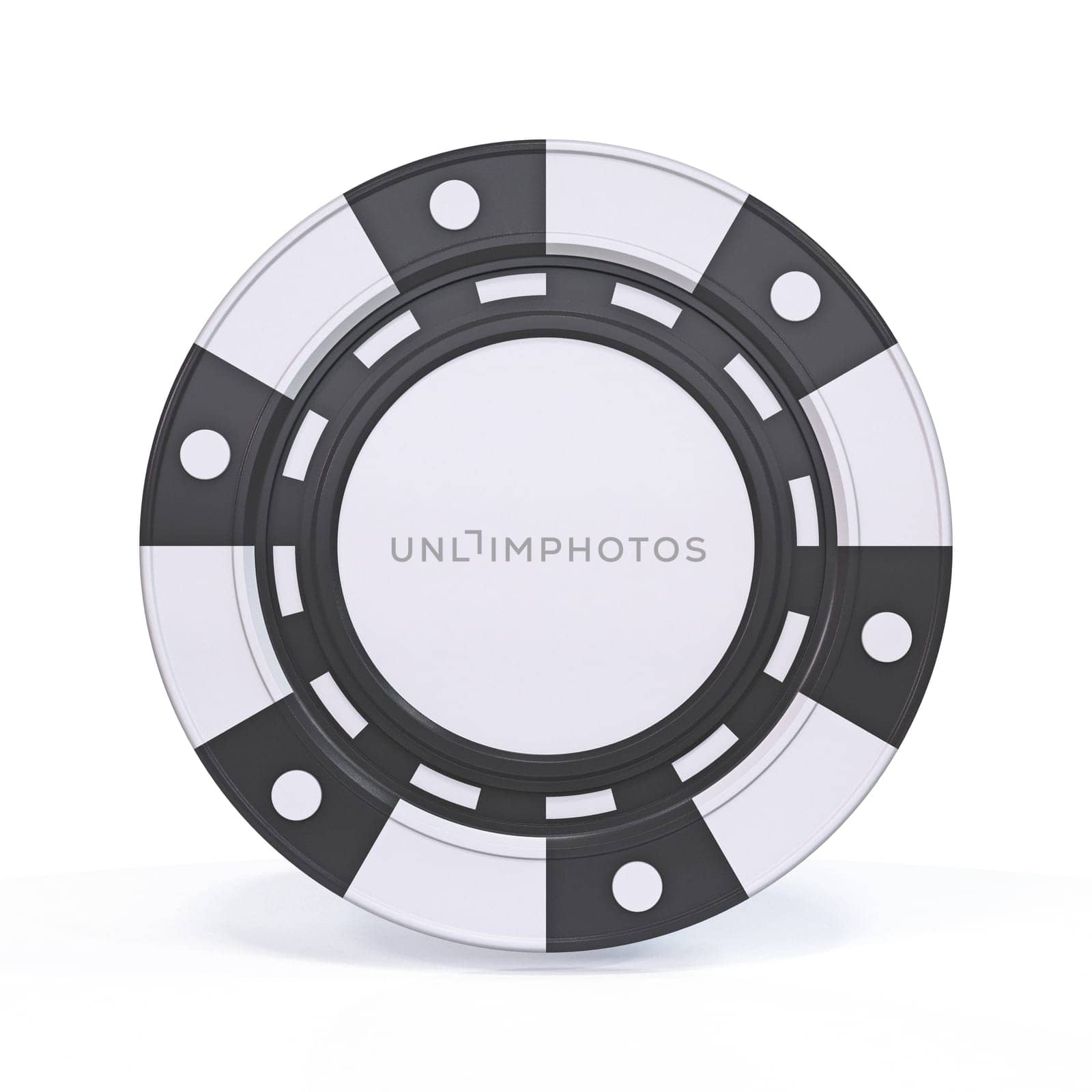 Black gambling chip 3D rendering illustration isolated on white background