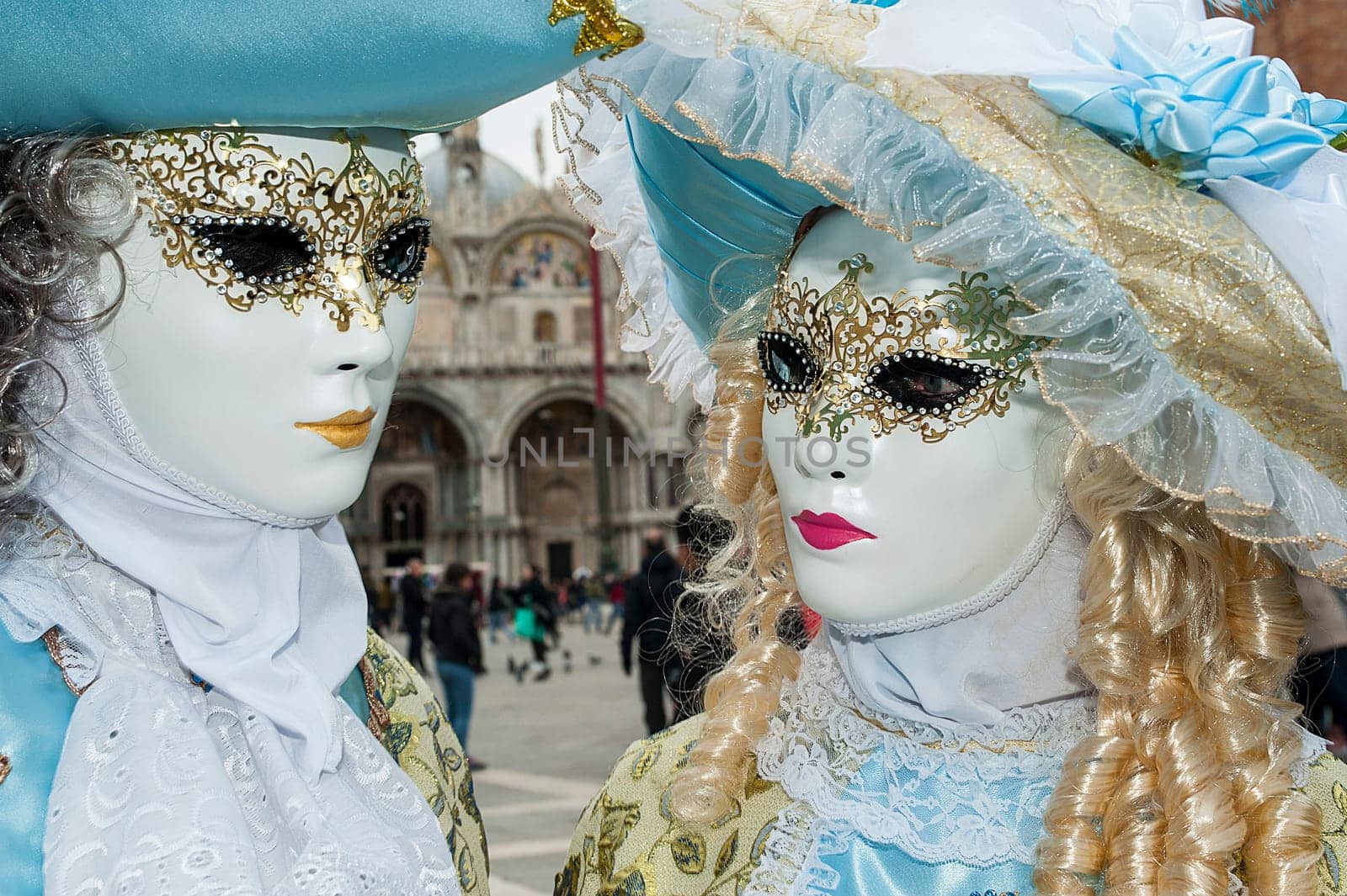 VENICE, ITALY - Febrary 7 2018: The masks of the Venice carnival 2018