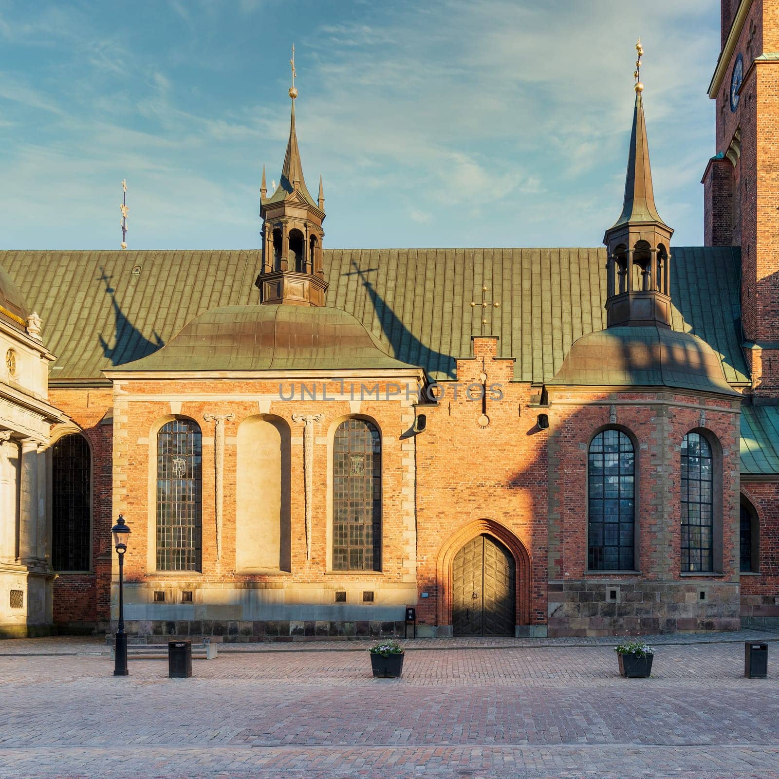 Wachtmeisterska chapel, Porch, Western and Eastern Lewenhauptska chapels at Riddarholmen Church, located in the island of Riddarholmshamnen, old city, Stockholm, Sweden