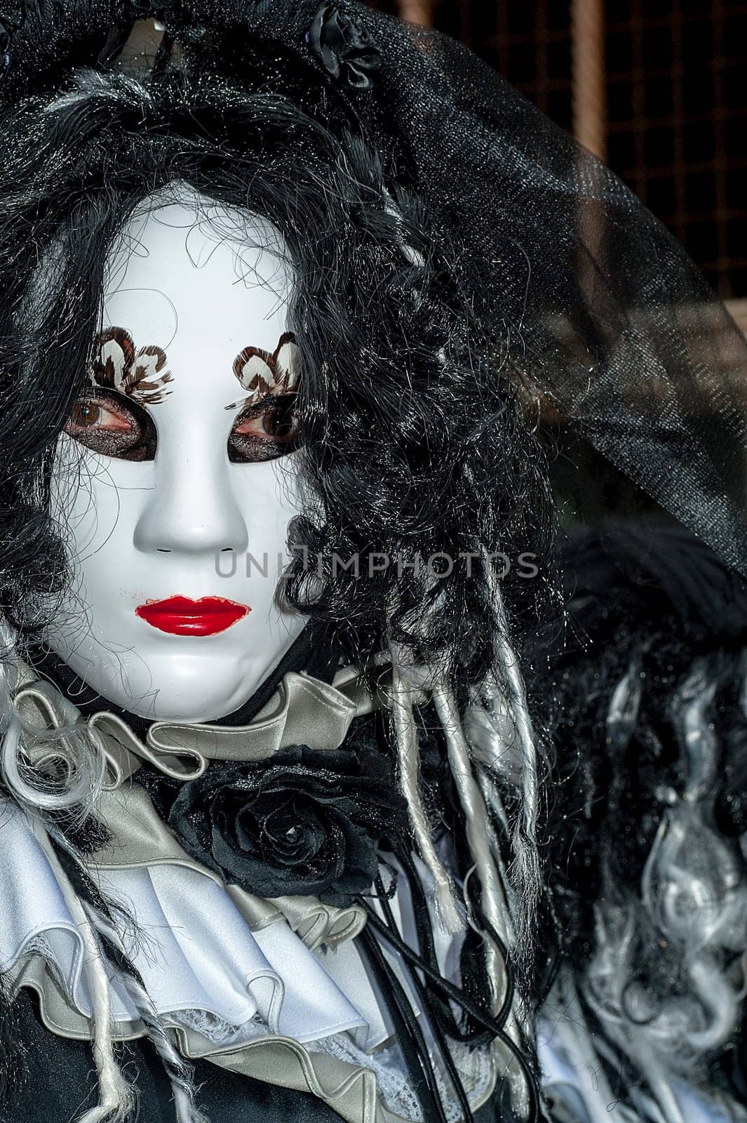 VENICE, ITALY - Febrary 7 2018: The masks of the Venice carnival 2018