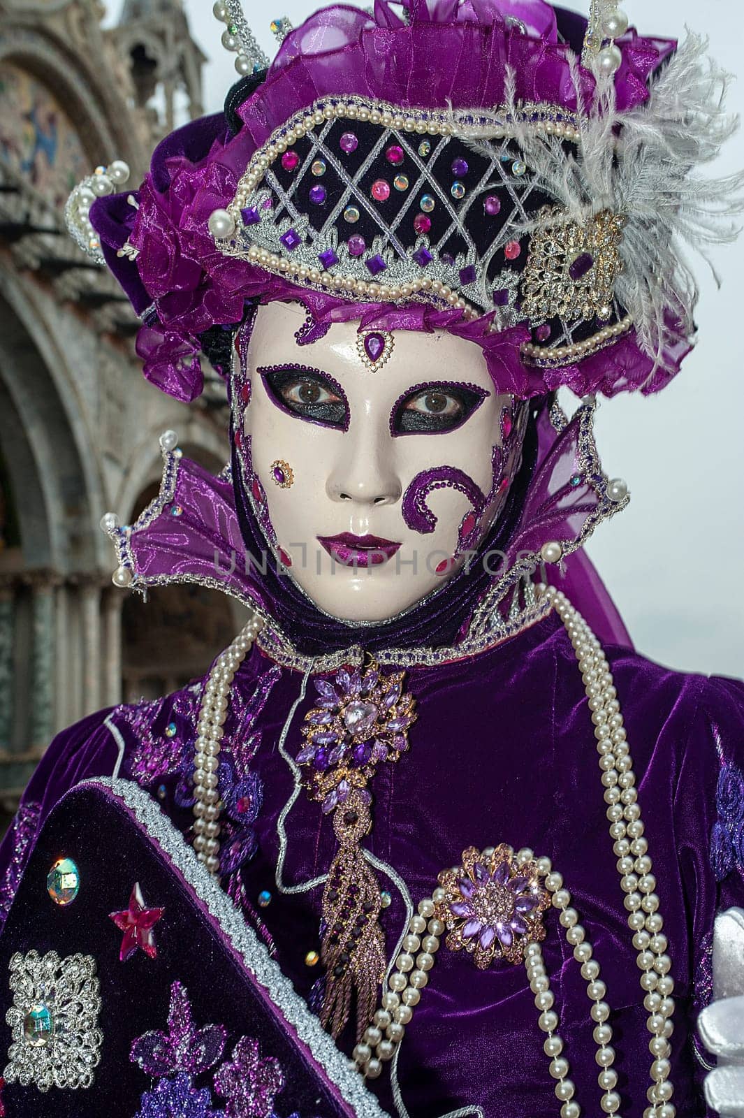 VENICE, ITALY - Febrary 7 2018: The masks of the Venice carnival 2018