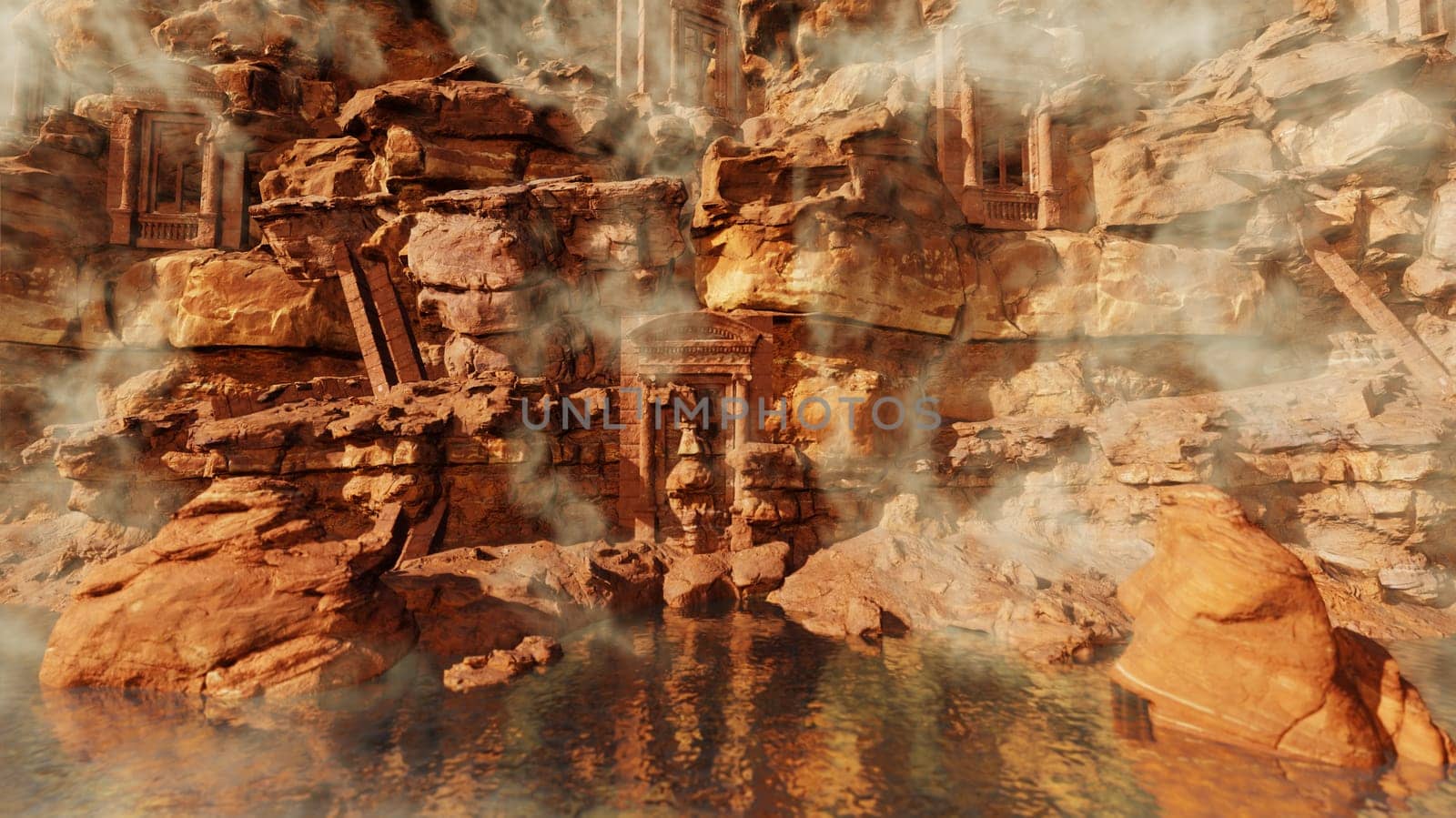 3D illustration Background for advertising and wallpaper in nature and summer scene. 3D rendering in decorative concept.